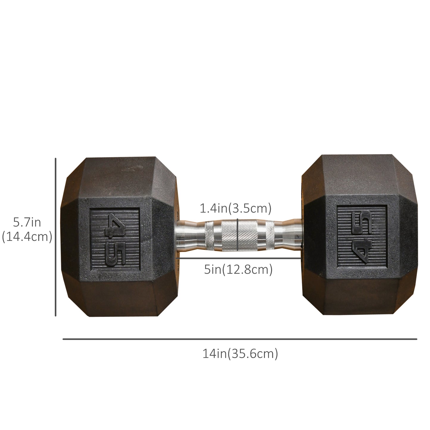Soozier 45lbs Rubber Hex Dumbbells Weight Dumbbell Hand Weight Barbell for Body Fitness Training for Home Office Gym, Black