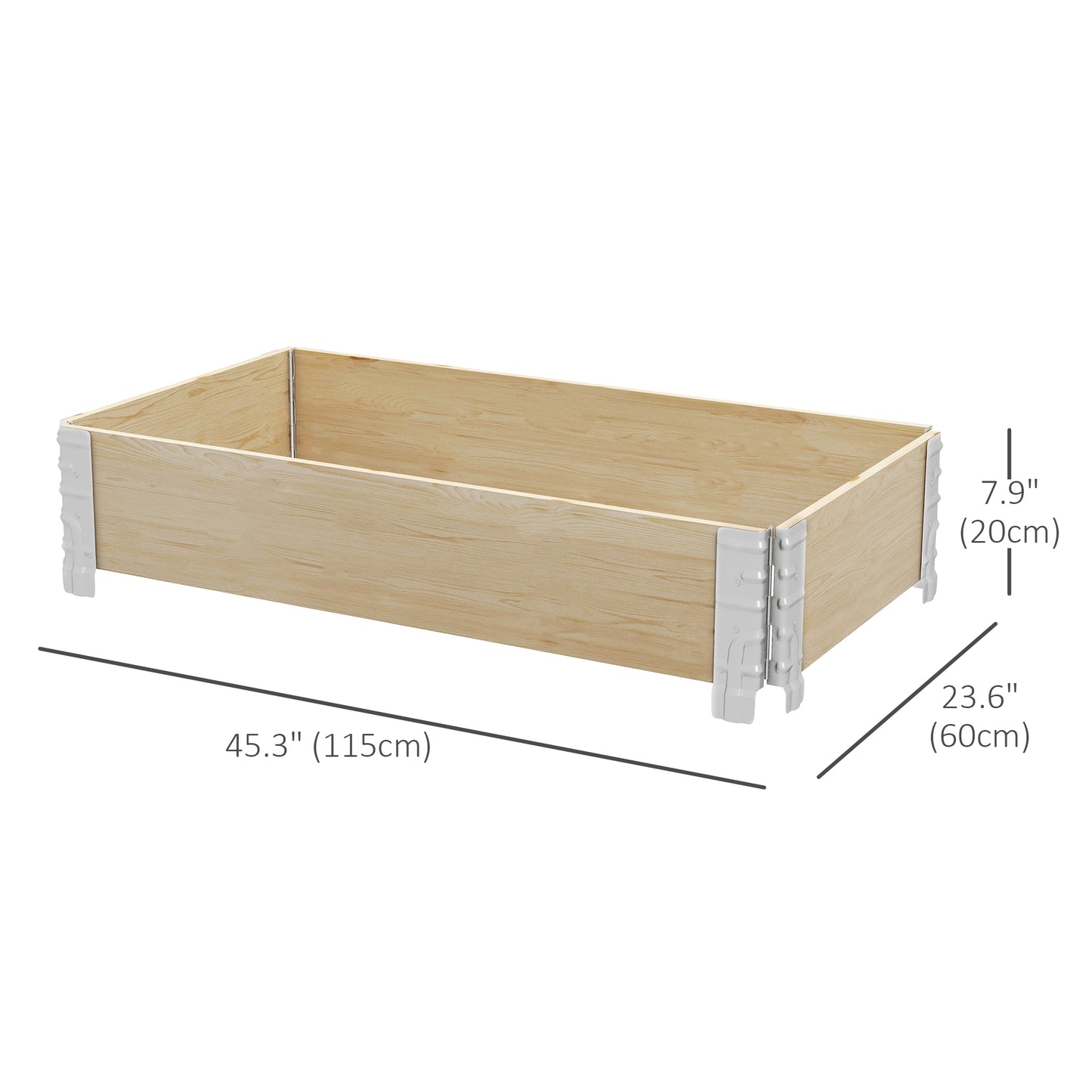 Outsunny Raised Garden Bed, Foldable Two-Box Wooden Planters for Outdoor Vegetables, Flowers, Herbs, Plants, Easy Assembly