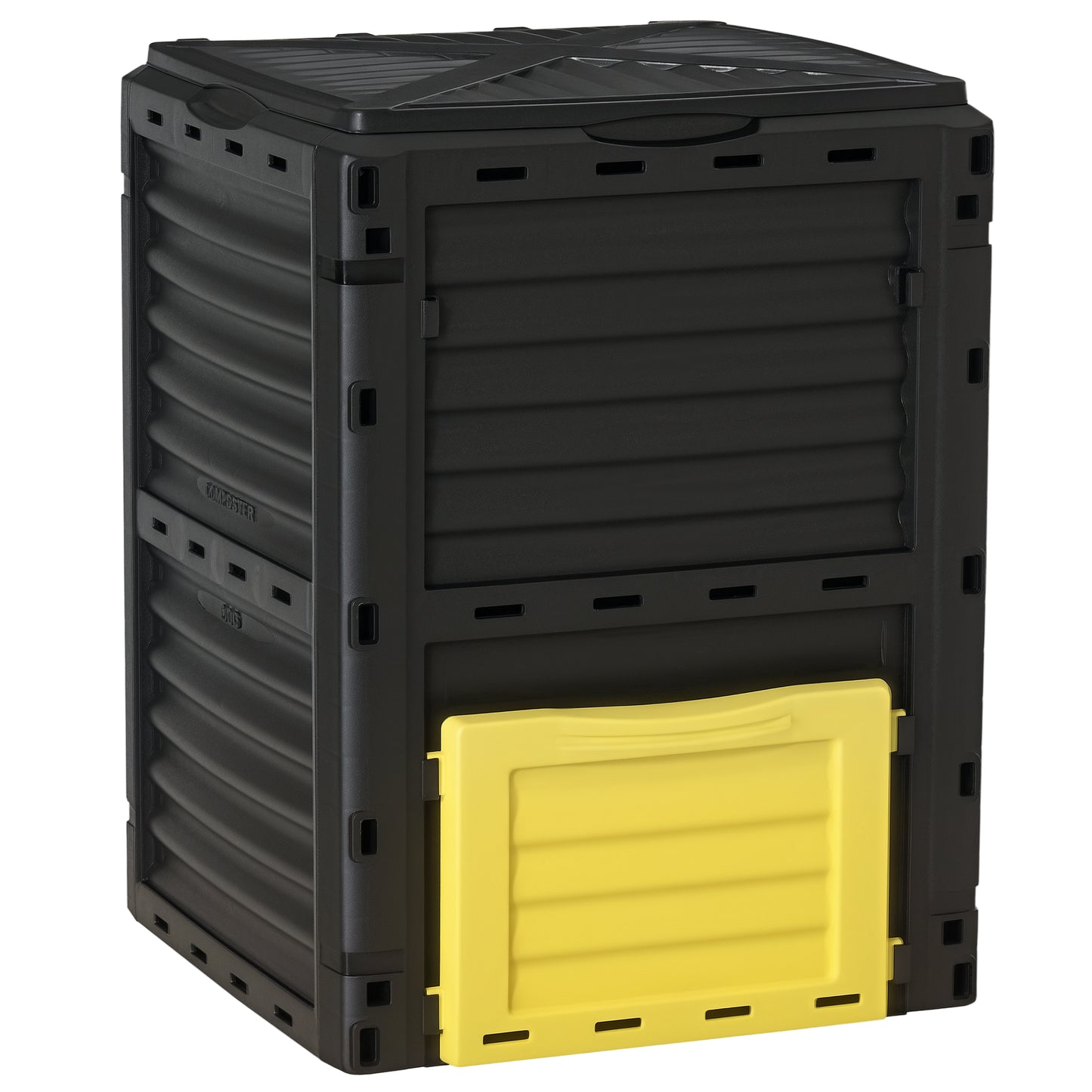 Outsunny Garden Compost Bin Large Outdoor Compost Container 80 Gallon Fast Creation of Fertile Soil Aerating Compost Box, Easy Assembly, Black