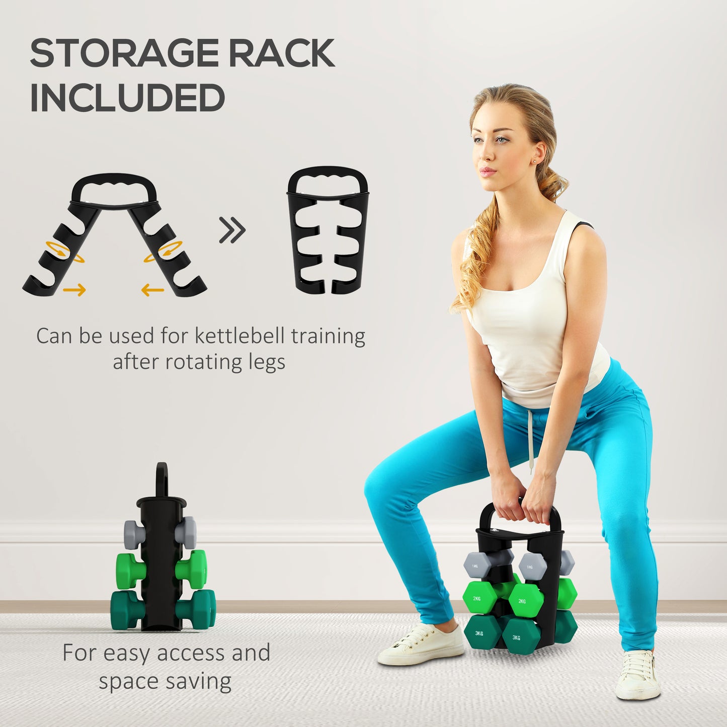 Soozier 26 LBS Hex Dumbbell Set with Vertical Rack, Adjustable Dumbbells, Hand Weights for Home Gym Strength Training, Green