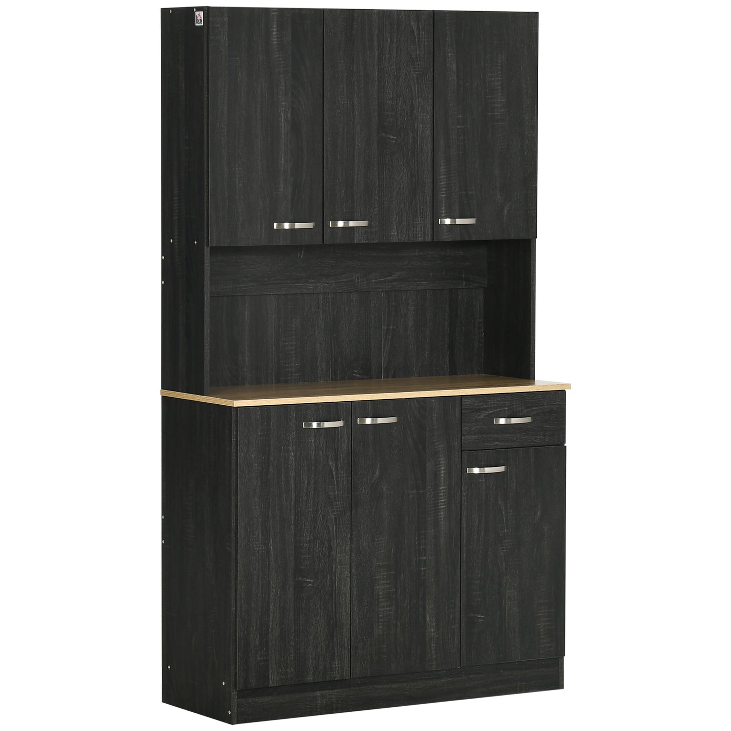 HOMCOM 71" Modern Buffet with Hutch, Standing Kitchen Hutch with Storage Cabinets, Drawer, Open Space with Microwave Stand, White