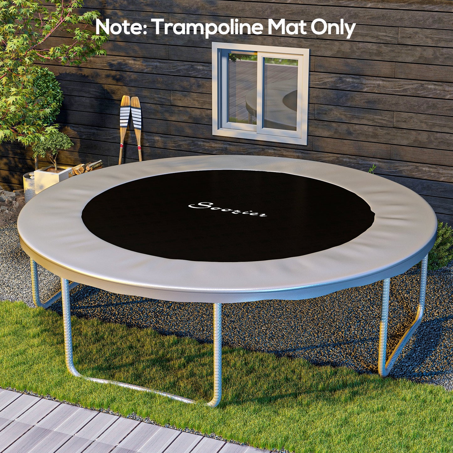 Soozier Trampoline Mat Replacement with Spring Pull Tool and 42 V-Hooks, Fits 8ft Trampoline, Using 5.5" Springs