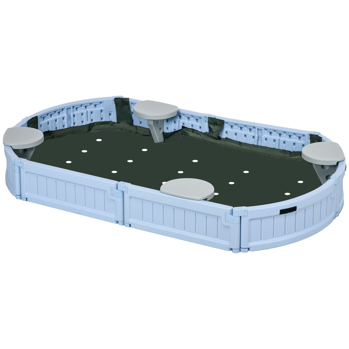 Outsunny Kids Sandbox with Cover, Seat, Sandbox Outdoor for Backyard, Brown