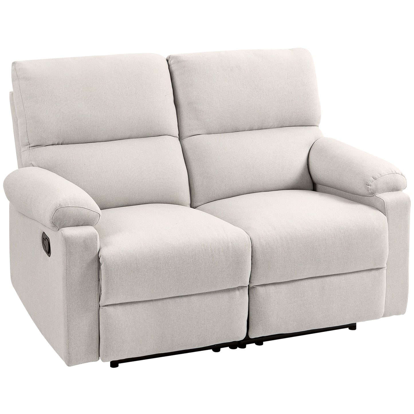 HOMCOM 2 Seater Reclining Chair, Loveseat Recliner Sofa with Footrest and Split Backrest, Dark Grey