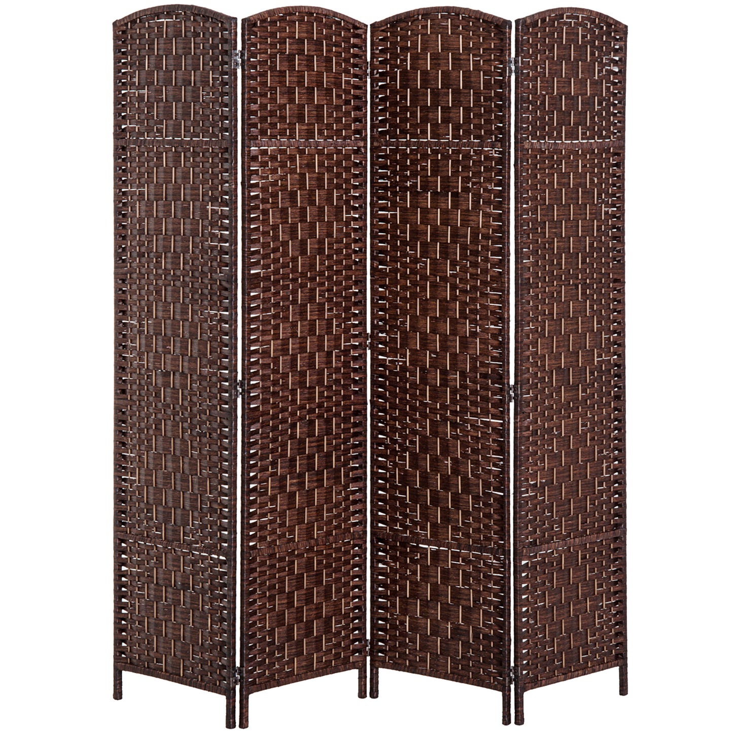 HOMCOM 6ft Folding Room Divider, 4 Panel Wall Partition with Wooden Frame for Bedroom, Home Office, Black
