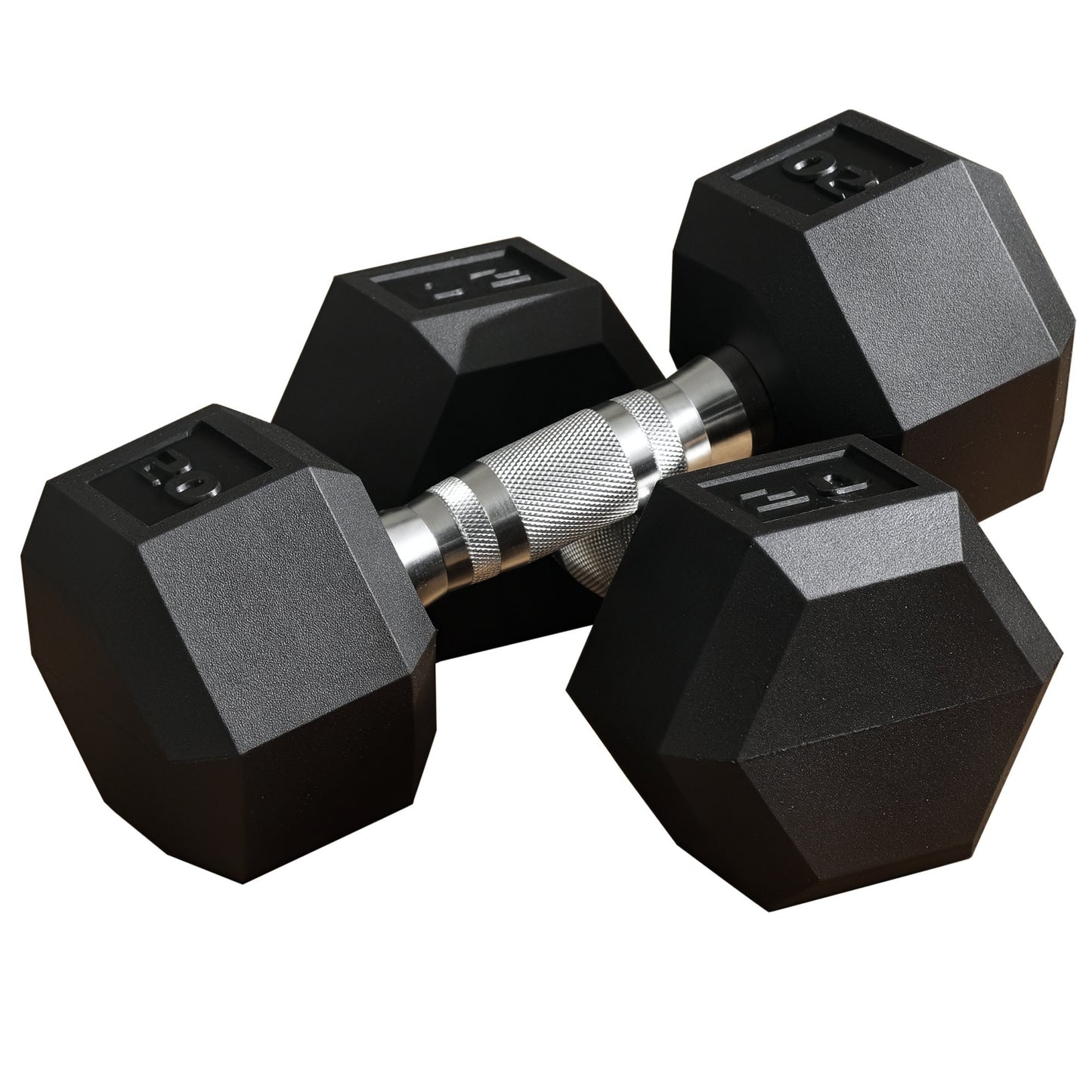 Soozier Rubber Dumbbells Weight Set, Total 30lbs(15lbs Each) Dumbbell Hand Weight for Body Fitness Training for Home Office Gym, Black