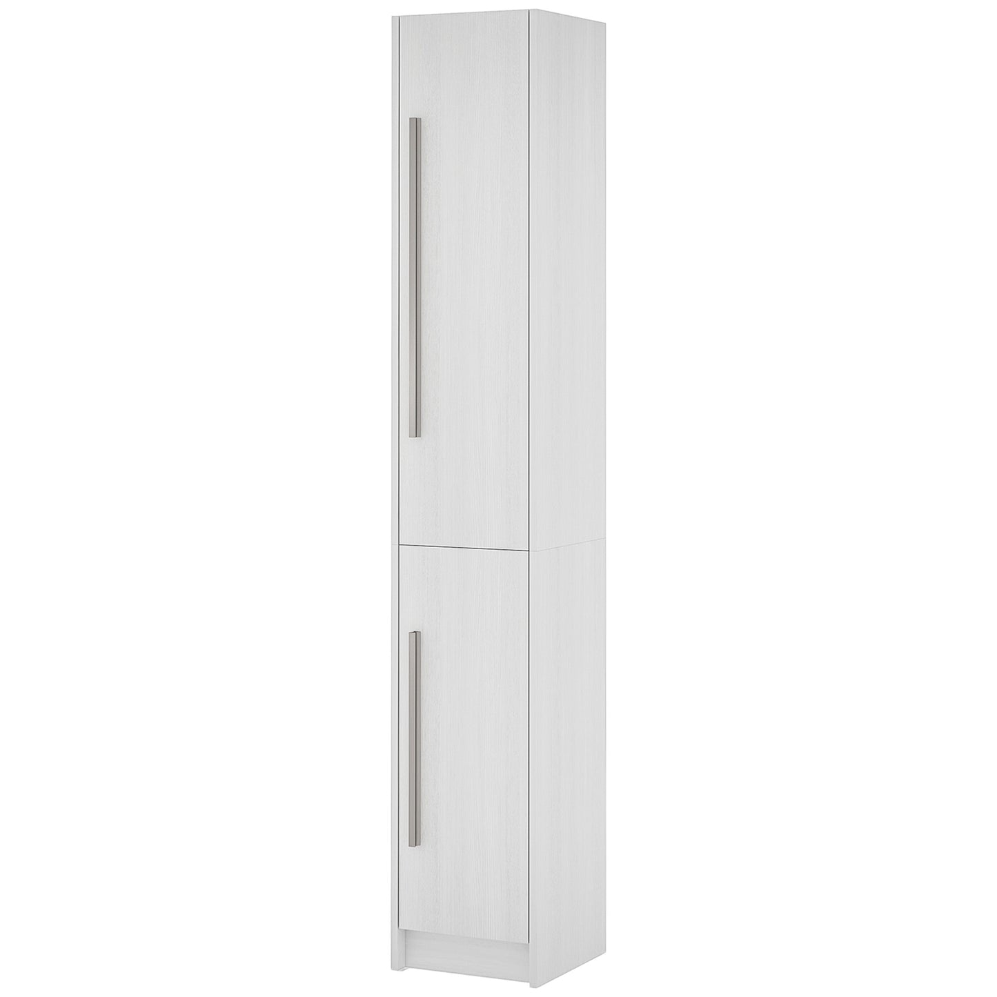 HOMCOM Freestanding Tall Bathroom Storage Cabinet with Adjustable Shelves, Bathroom Organizer, Black Wood Grain