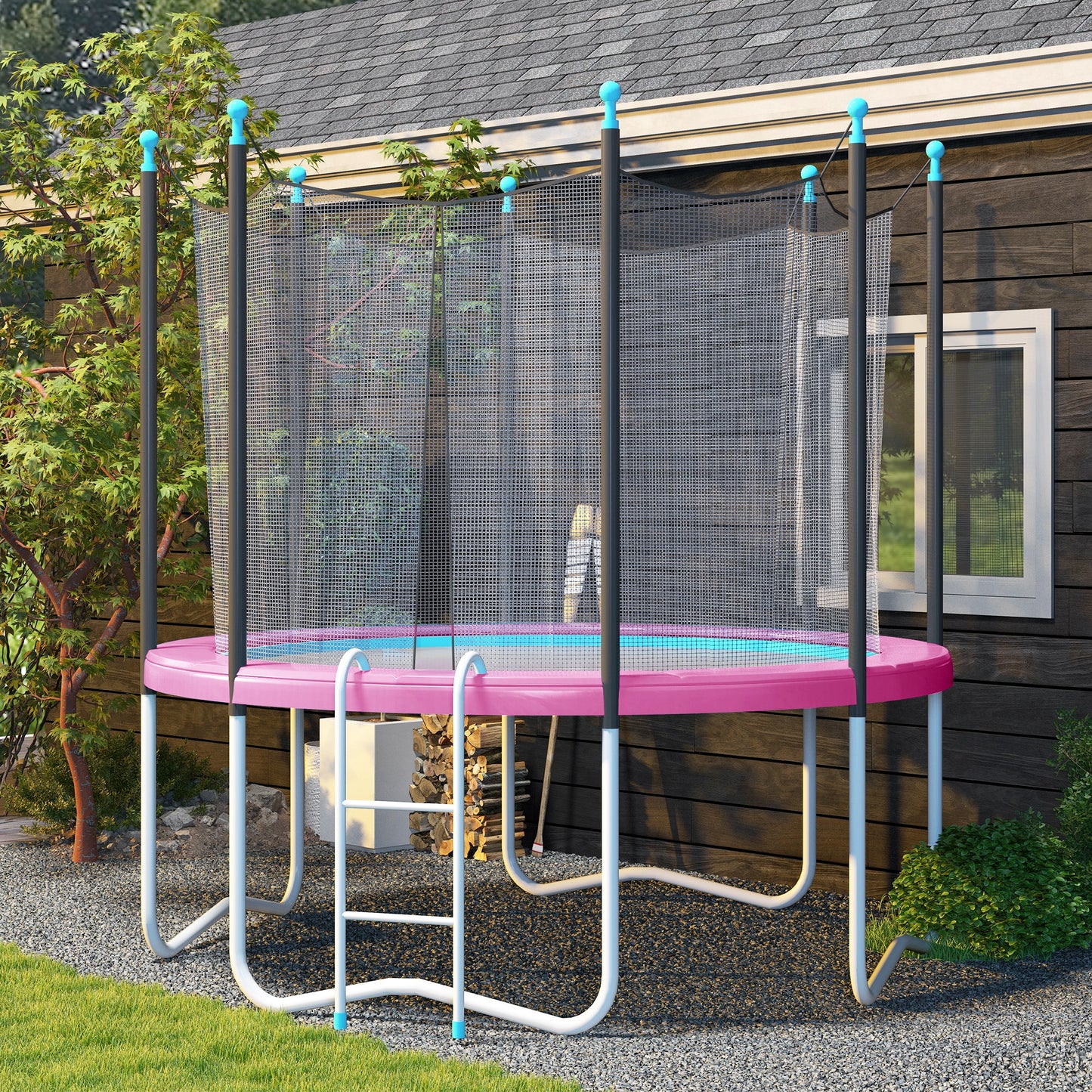 Soozier 12FT Trampoline Spring Cover, Trampoline Pad Replacement, Waterproof and Tear-Resistant, All-Weather Trampoline Accessories, Pink