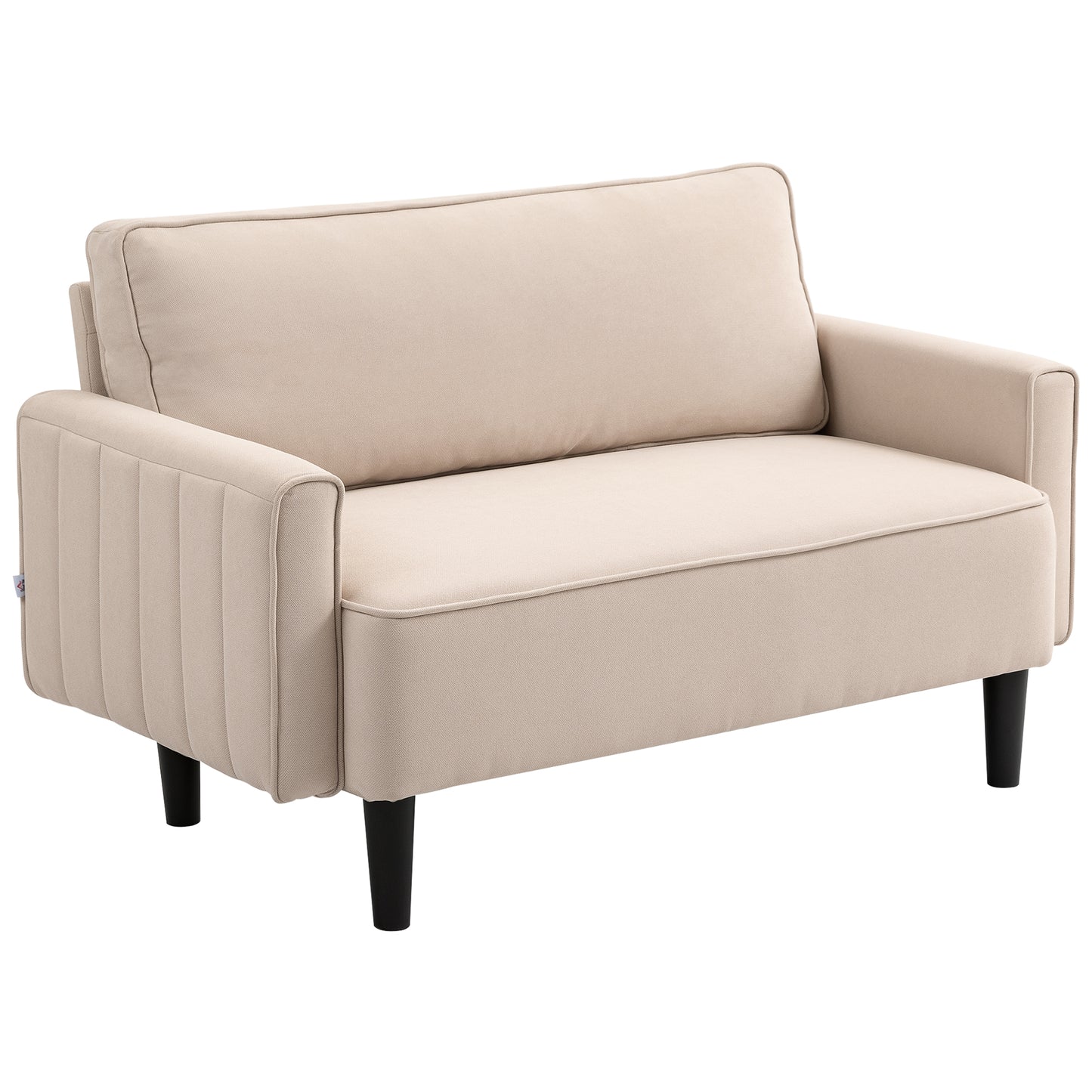 HOMCOM Loveseat Sofa, Linen 2 Seater Sofa Couch with Thick Padded Seat & Backrest for Living Room, Home Office, Dark Grey