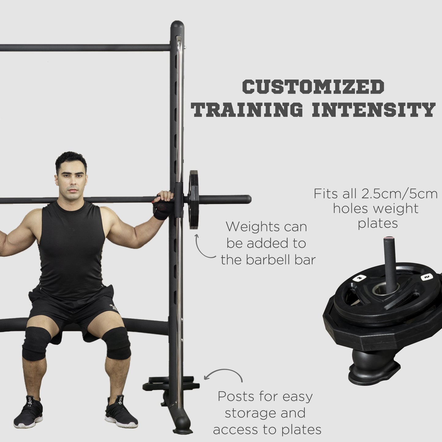 Soozier Adjustable Squat Rack with Pull Up Bar and Barbell Bar, Multi-Function Weight Lifting Half Rack for Home Gym Strength Training
