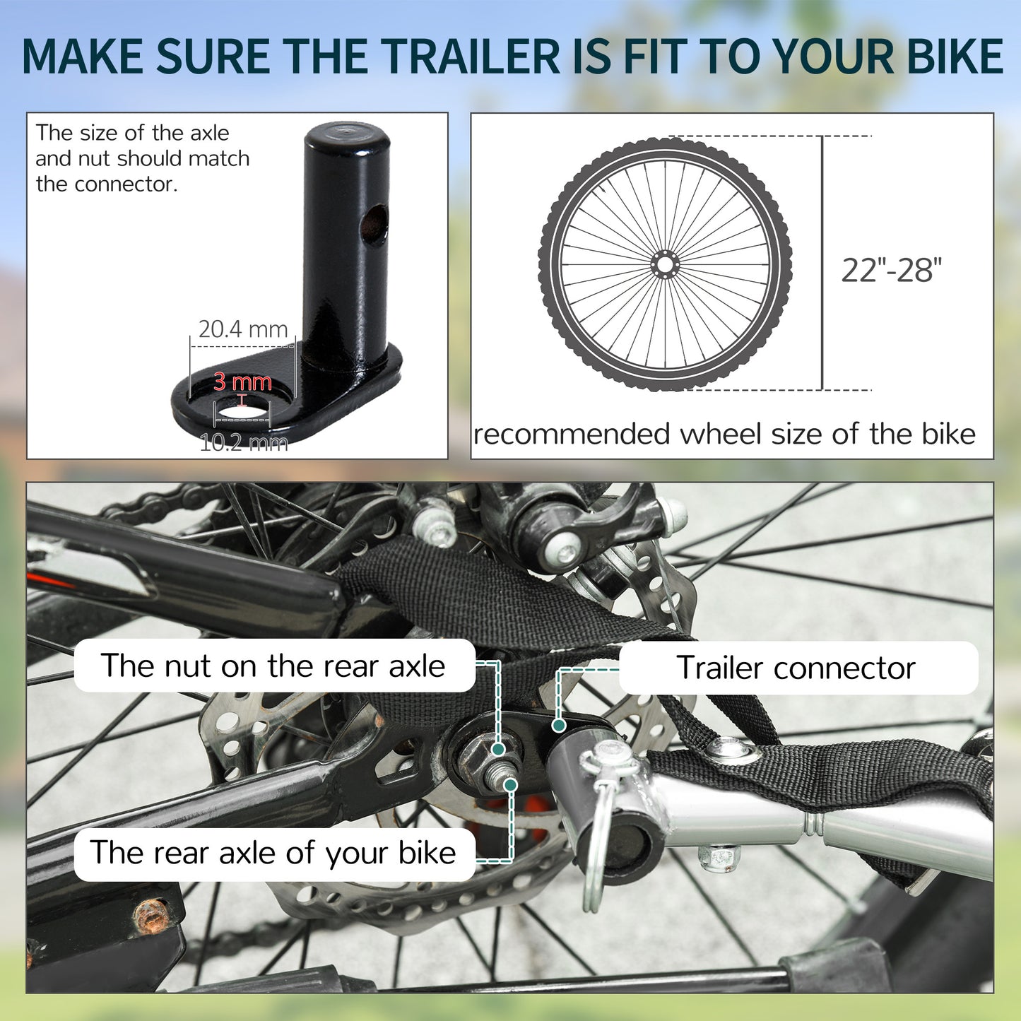 Aosom Bike Cargo Trailer Bicycle Luggage Carrier Cart with Cover Black Red