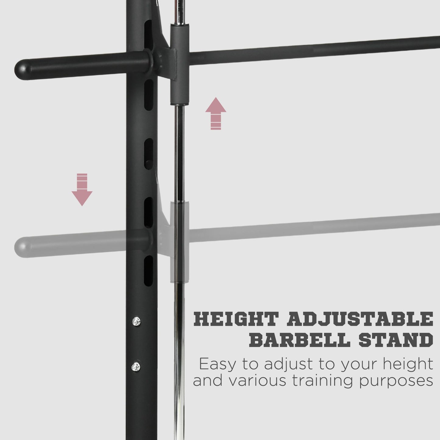 Soozier Adjustable Squat Rack with Pull Up Bar and Barbell Bar, Multi-Function Weight Lifting Half Rack for Home Gym Strength Training