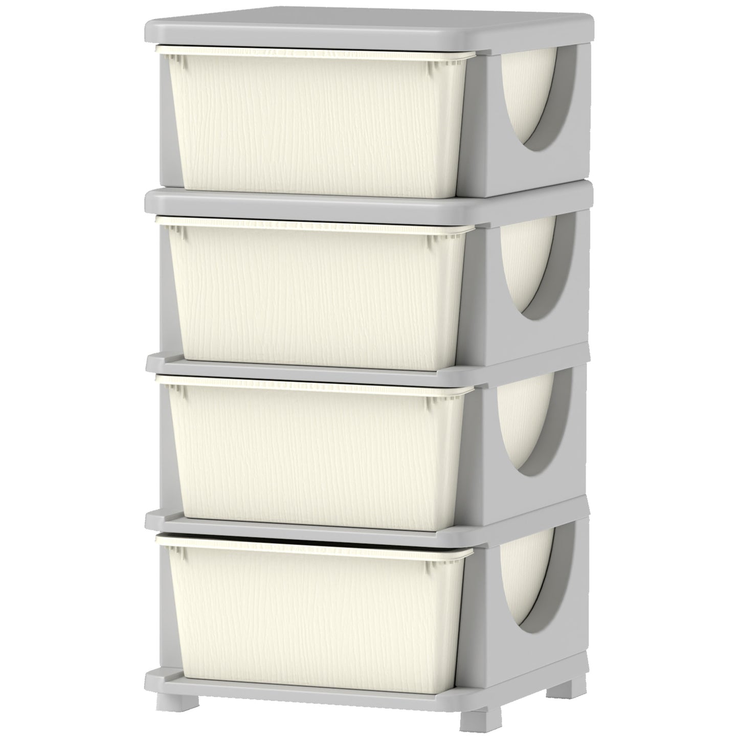 Qaba 3 Tier Kids Toy Organizer and Storage Bins with 3 Plastic Drawers, Blue