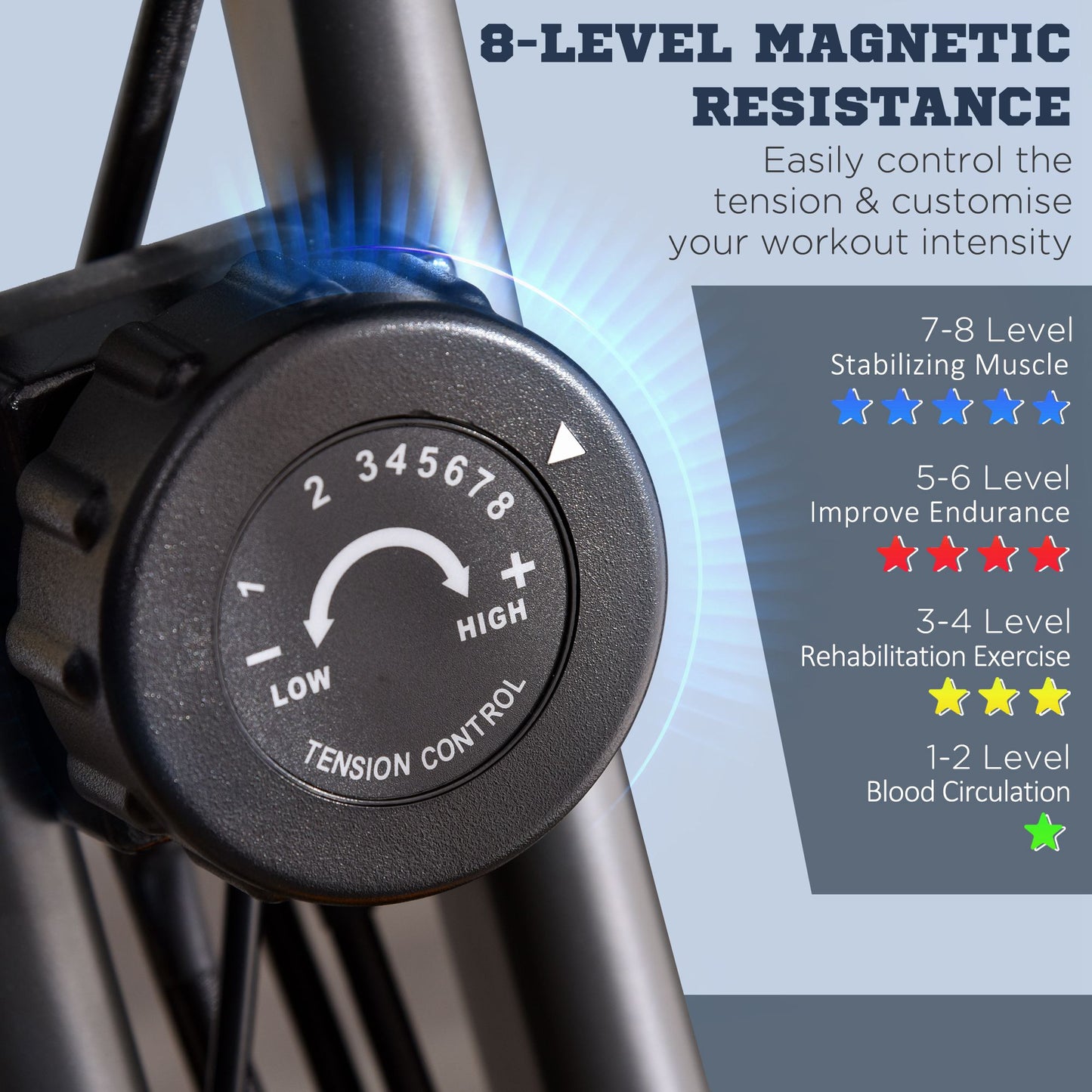 Soozier 3 in 1 Folding Exercise Bike, Foldable Stationary Bike with 8-Level Magnetic Resistance, Adjustable Seat, Black