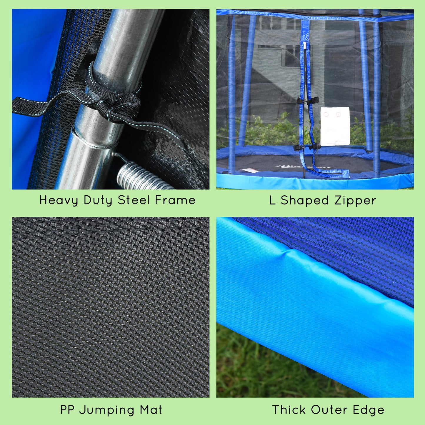 Outsunny 84.75" Kids Trampoline 7 FT Indoor Outdoor Trampolines with Safety Net Enclosure Built-in Zipper Padded Covering, for Boys and Girls, Red