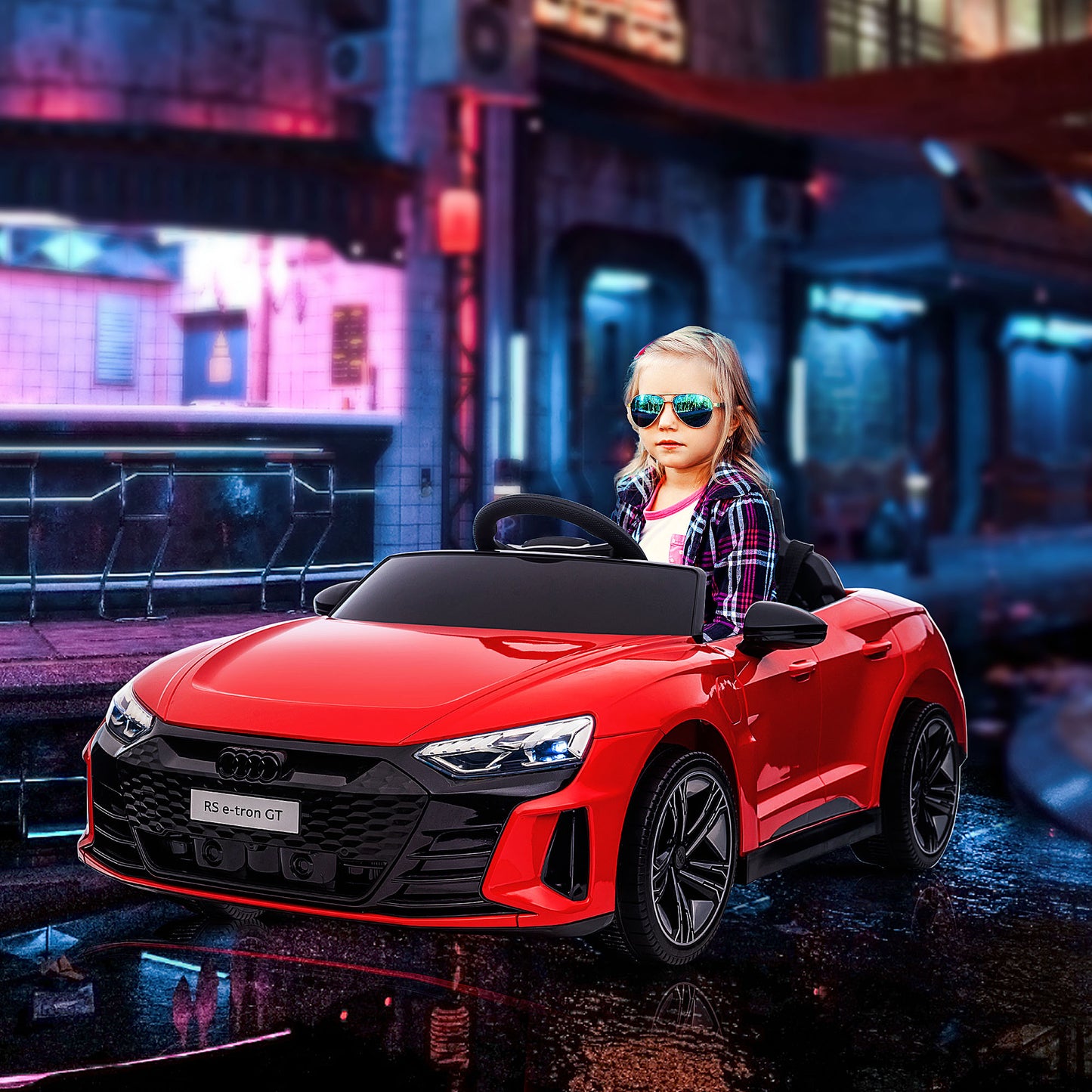 Aosom Ride-On Toy On Car with Remote Control, 12V 3.1 MPH Electric Ride for Kids w/ Suspension System, Horn Honking, White
