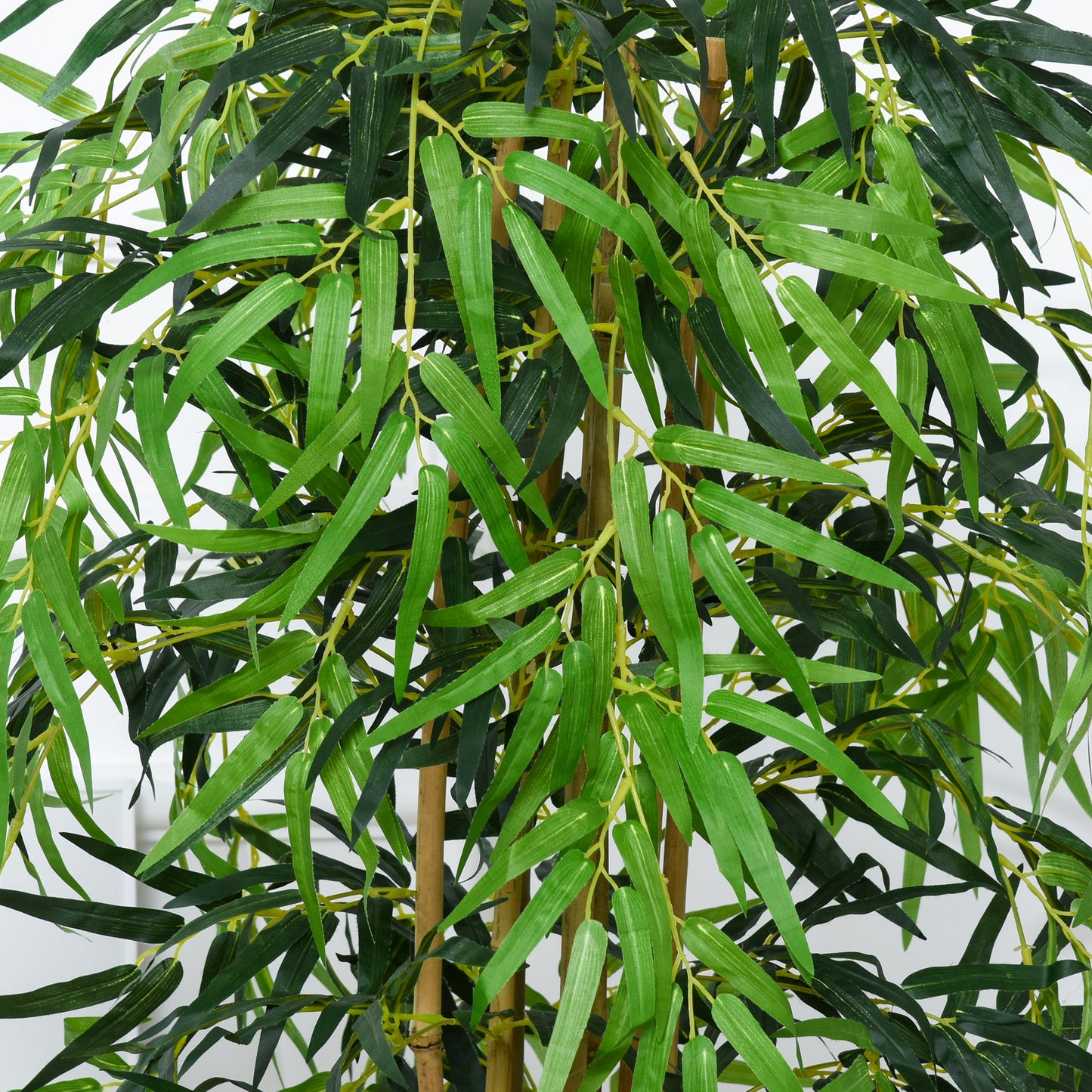 HOMCOM Set of 2 4.5FT Artificial Bamboo Tree Faux Decorative Plant in Nursery Pot for Indoor Outdoor Décor
