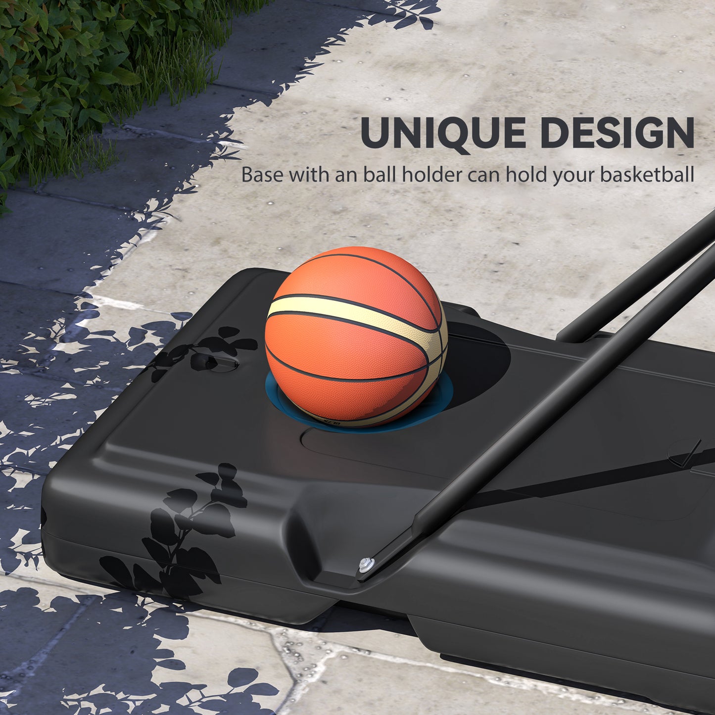 Soozier 5ft-10ft Height Adjustable Basketball Hoop Stand, Portable Basketball System with Wheels and 43" Backboard for Youth Junior