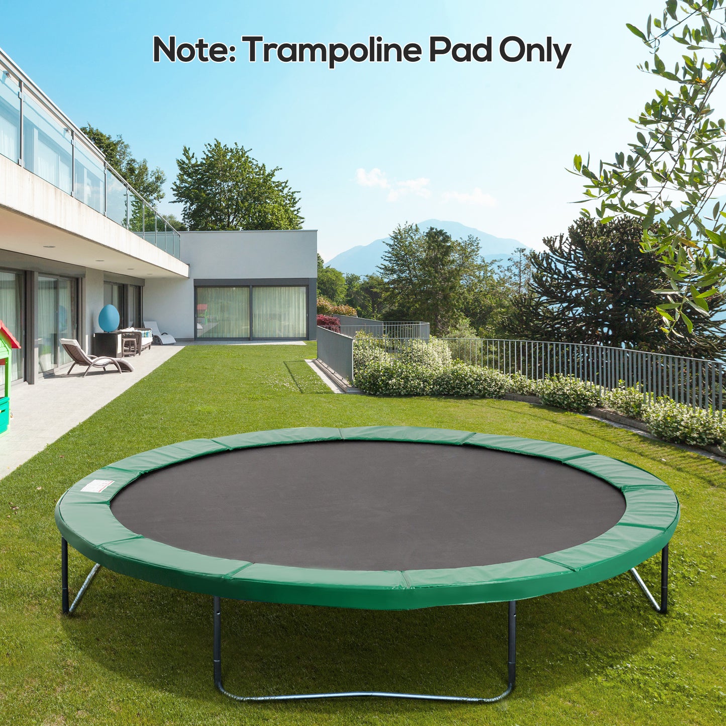 HOMCOM ⌀12ft Trampoline Pad ⌀144" Spring Safety Replacement Gym Bounce Jump Cover EPE Foam (Green)