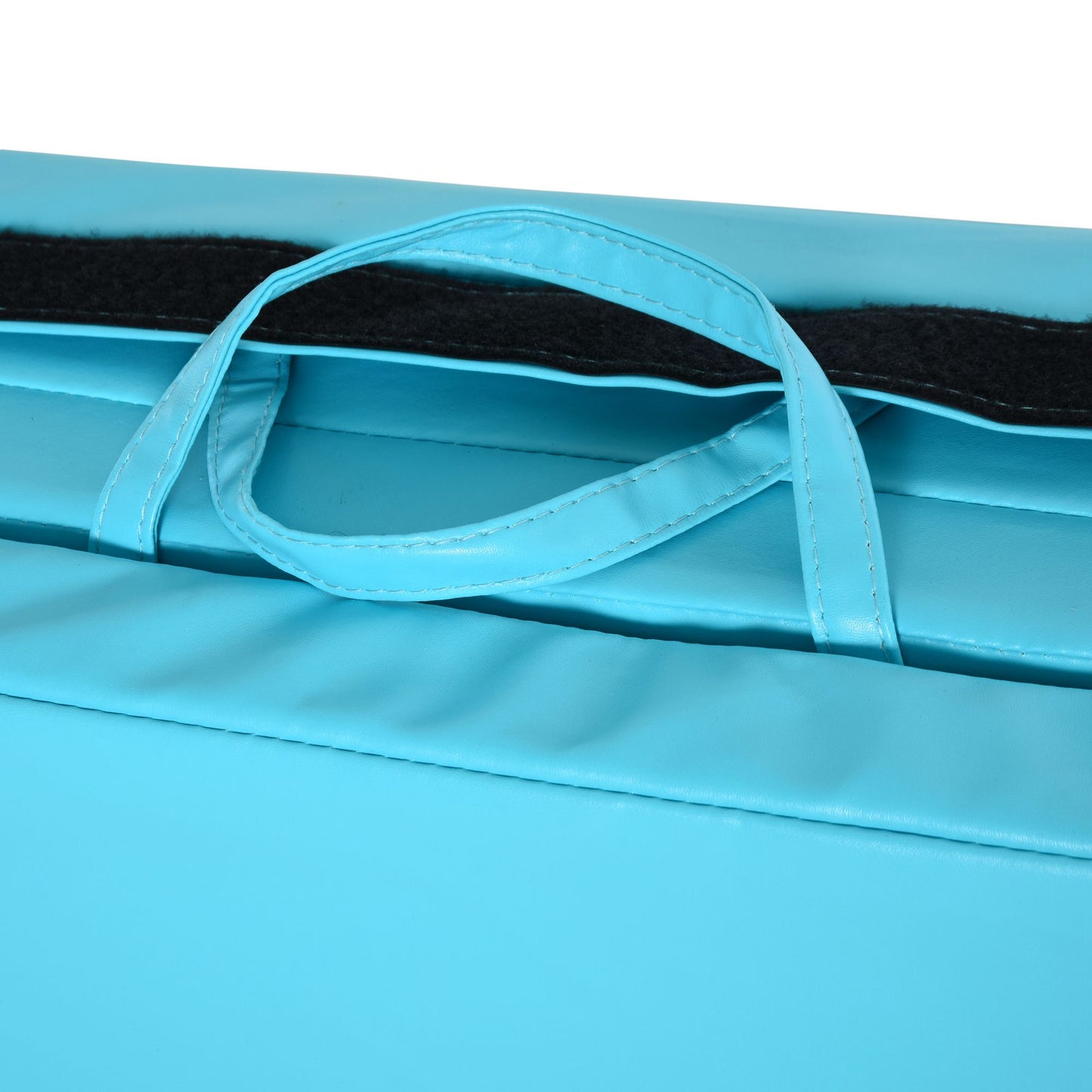 Soozier 4'x8'x2" Folding Gymnastics Tumbling Mat, Exercise Mat with Carrying Handles for Yoga, MMA, Martial Arts, Stretching, Core Workouts, Light Blue