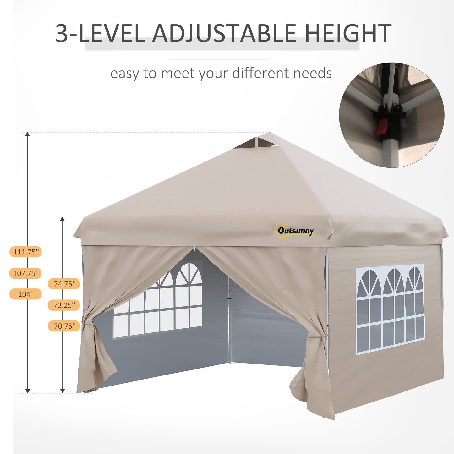 Outsunny 10' x 10' Pop Up Canopy Tent, Instant Sun Shelter, Tents for Parties, with Wheeled Carry Bag, Blue