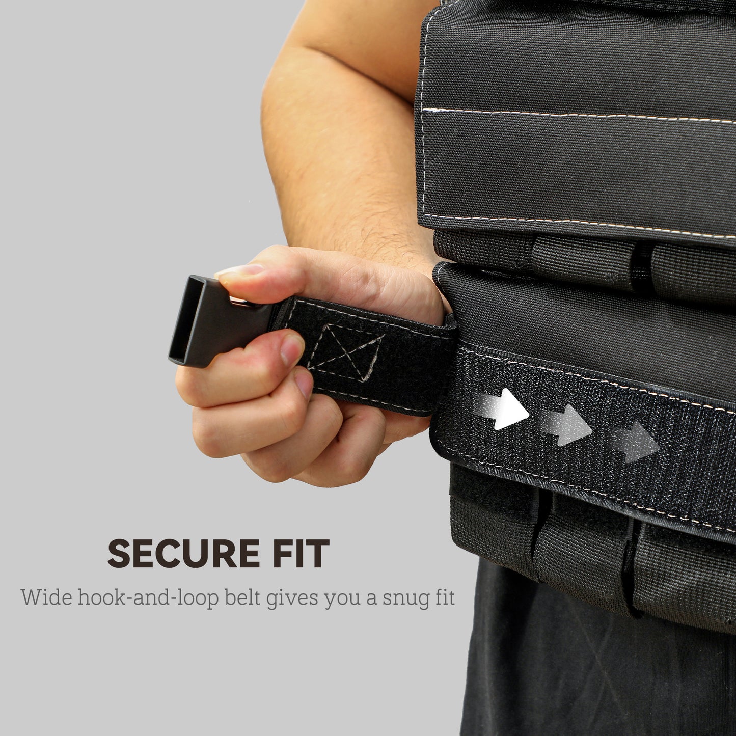 Soozier 33LBS Adjustable Weighted Vest, Weight Vest with Reflective Strips, Snug Fit for Men Women Running Strength Training