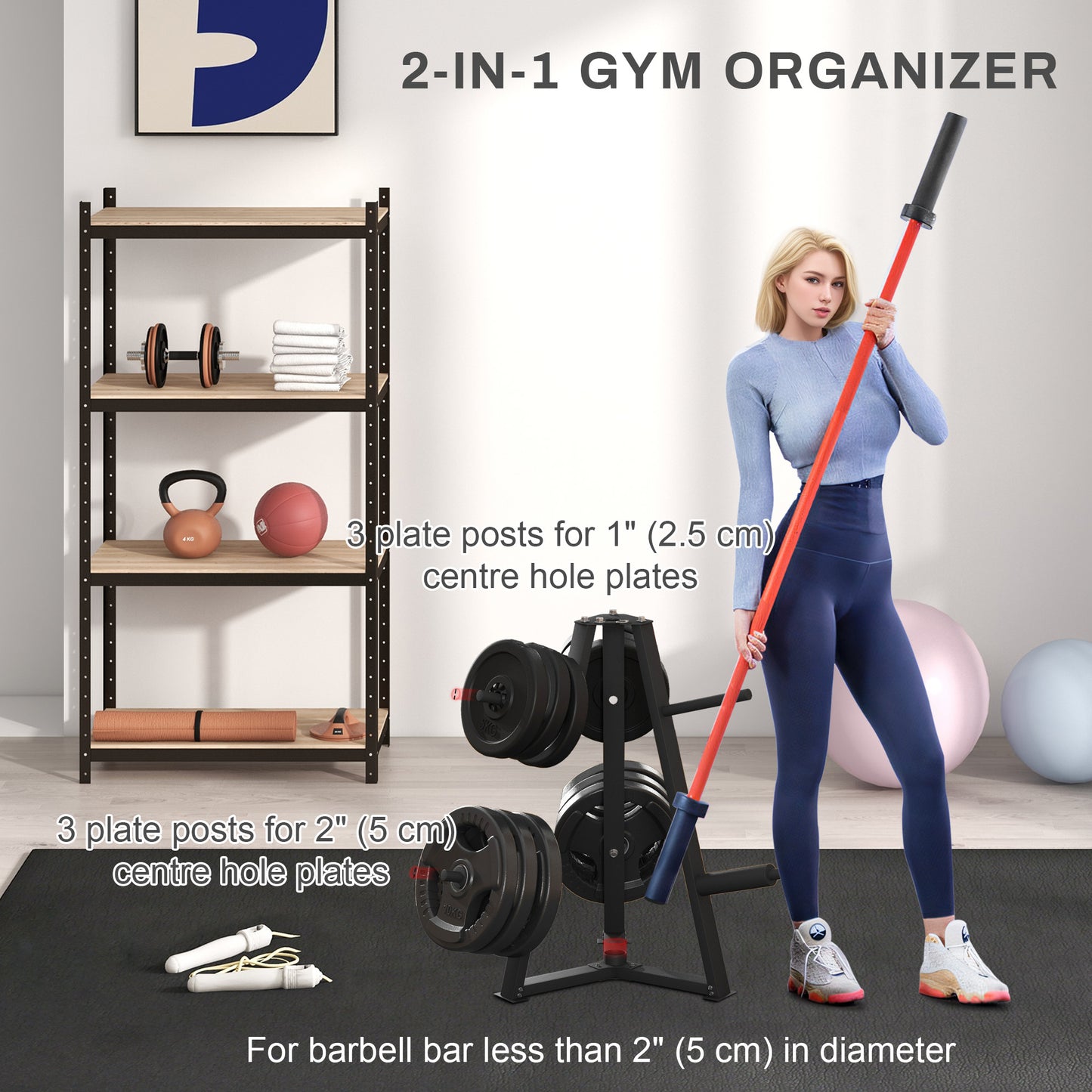 Soozier Weight Rack for 1-Inch or 2-Inch Weight Plates, 660LBS Capacity Weight Plate Rack for Home Gym Storage
