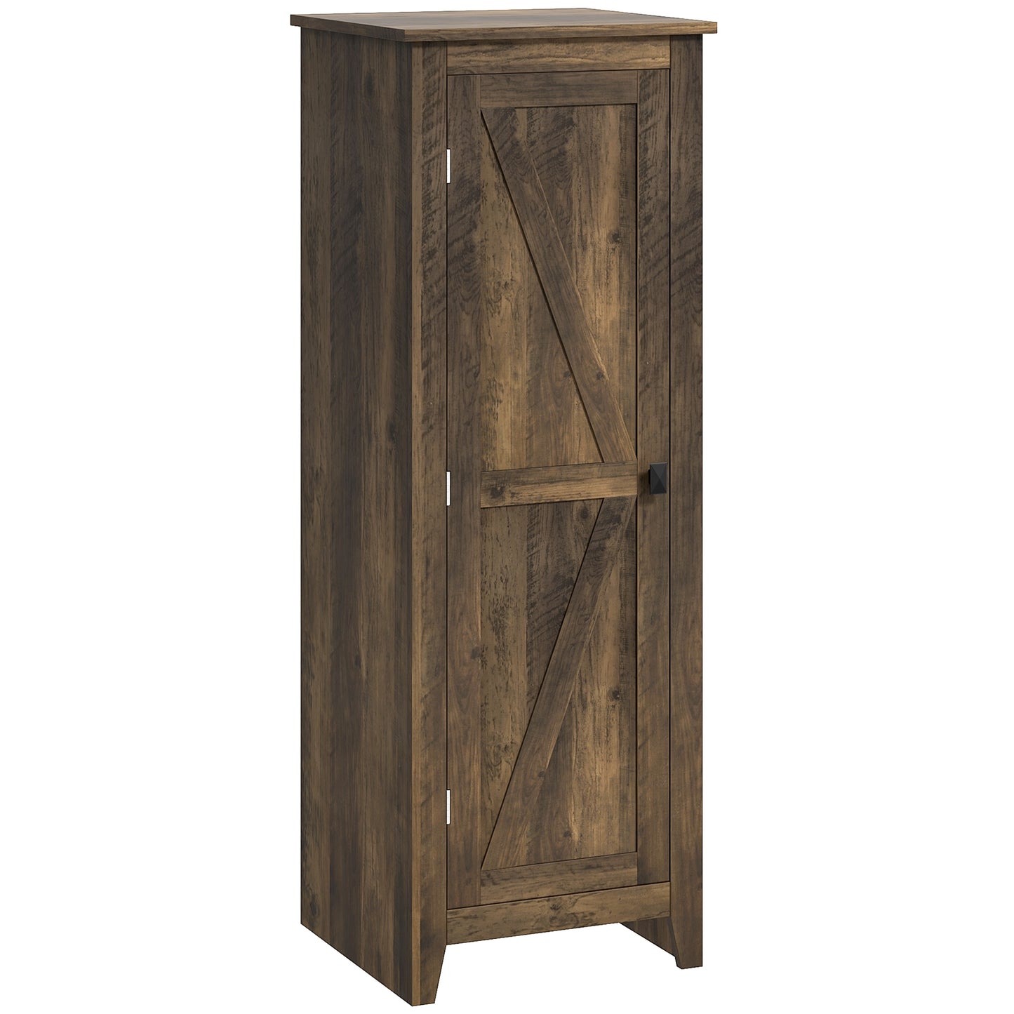 HOMCOM 48" Farmhouse Kitchen Pantry Storage Cabinet with Barn Door, Kitchen Pantry Cabinet with Adjustable Shelves, Natural