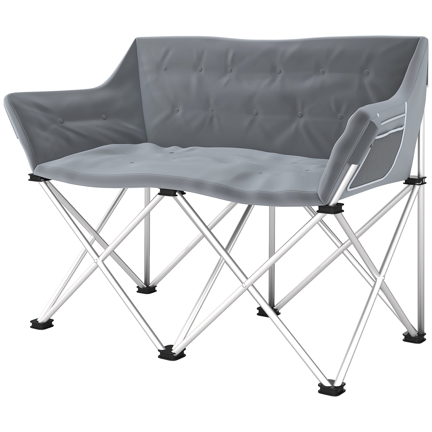 Outsunny Double Camping Chair, Oversized Camping Loveseat for Adults, Heavy Duty Folding Camp Chair, Support 529 lbs