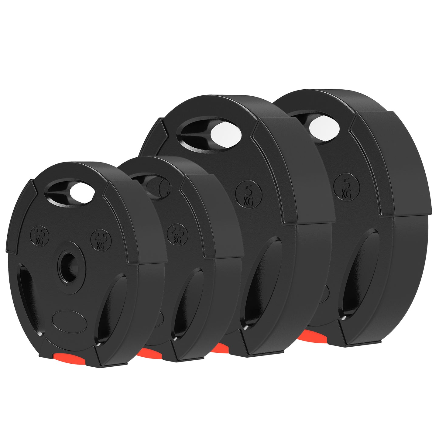 Soozier 1-Inch Weight Plates, Barbell Weights Set for Weightlifting and Strength Training, 2 x 22lbs + 2 x 11lbs