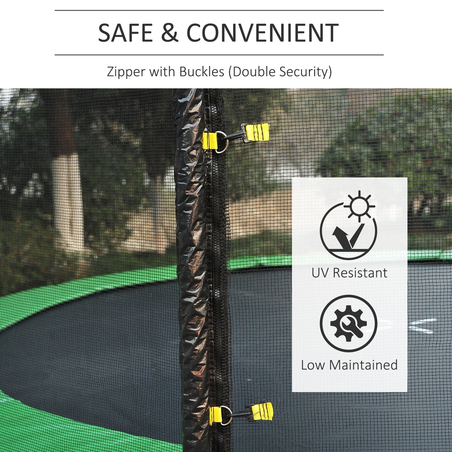 Aosom 12' Round Trampoline Enclosure Trampolining Bounce Safety Net Fence Replacement