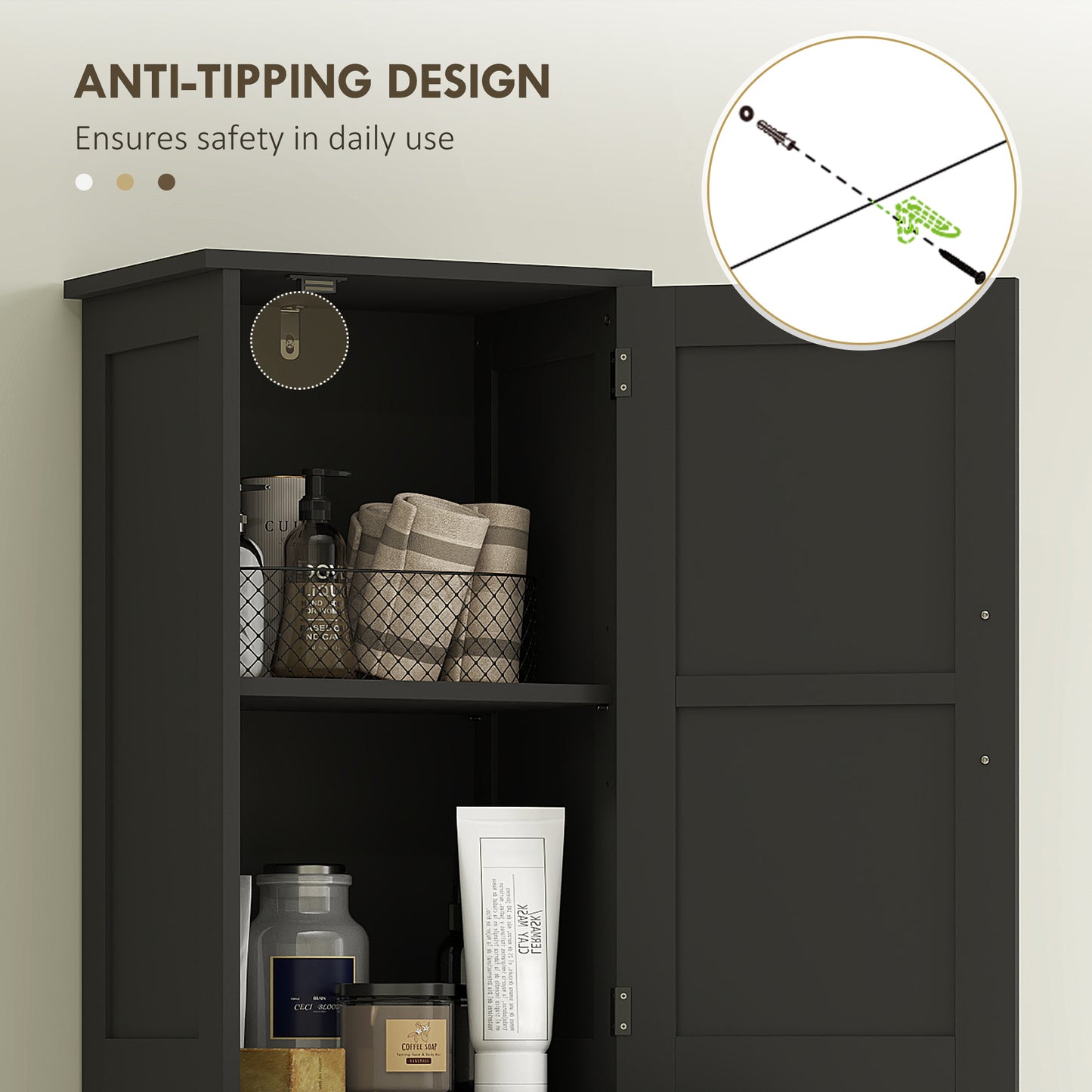 HOMCOM 67" Tall Bathroom Cabinet, Narrow Bathroom Storage Cabinet with Drawer, Barn Doors and Adjustable Shelves, White