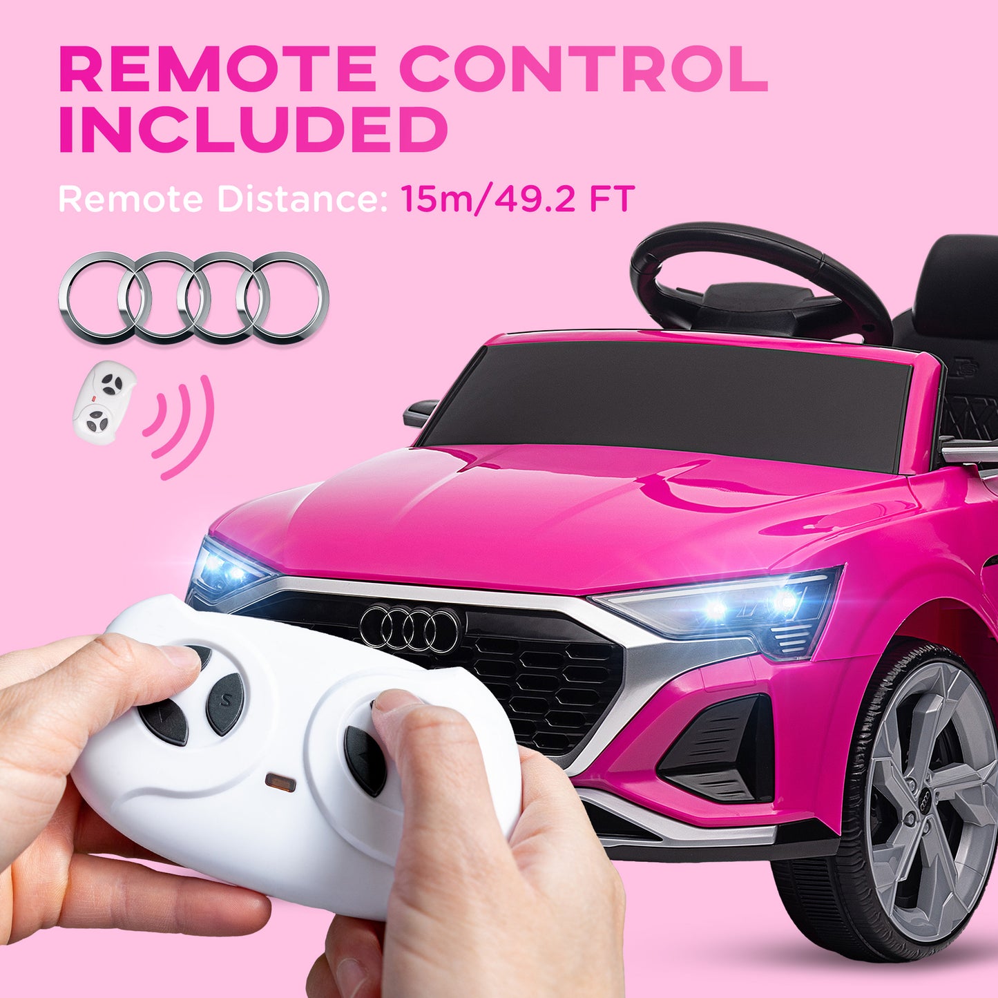 Qaba 12V Battery Powered Kids Electric Car, Audi Q8 etron Sportback Licensed Ride on Car w/ Remote Control, White