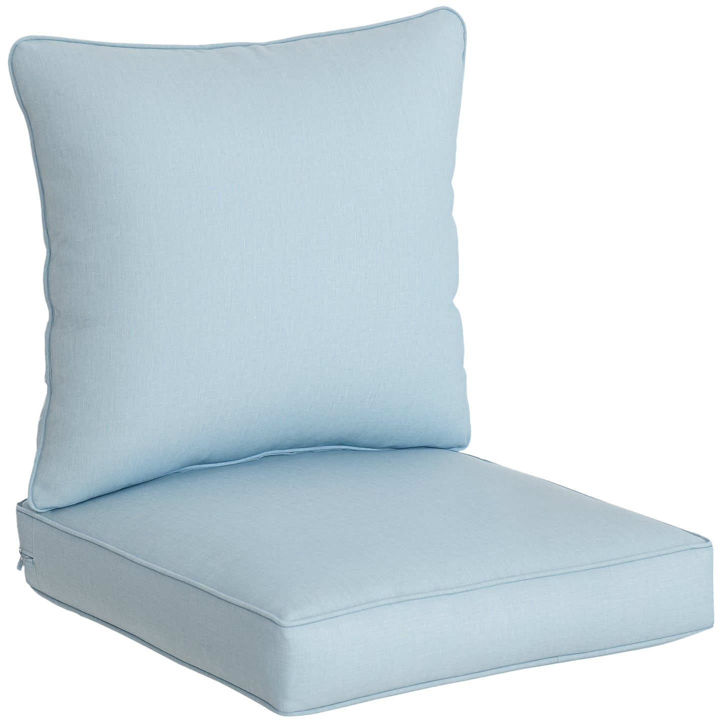 Outsunny Patio Chair Cushions, Thick Deep Seat Outdoor Seat Cushion with Back Cushion, Light Green