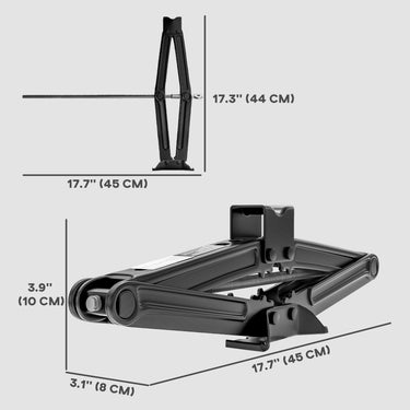 HOMCOM Steel Car Jack, Portable Scissor Jack, 2 Ton (4400 lbs) Capacity for Auto Sedan SUV MPV Tire Changes & Repairs, Black