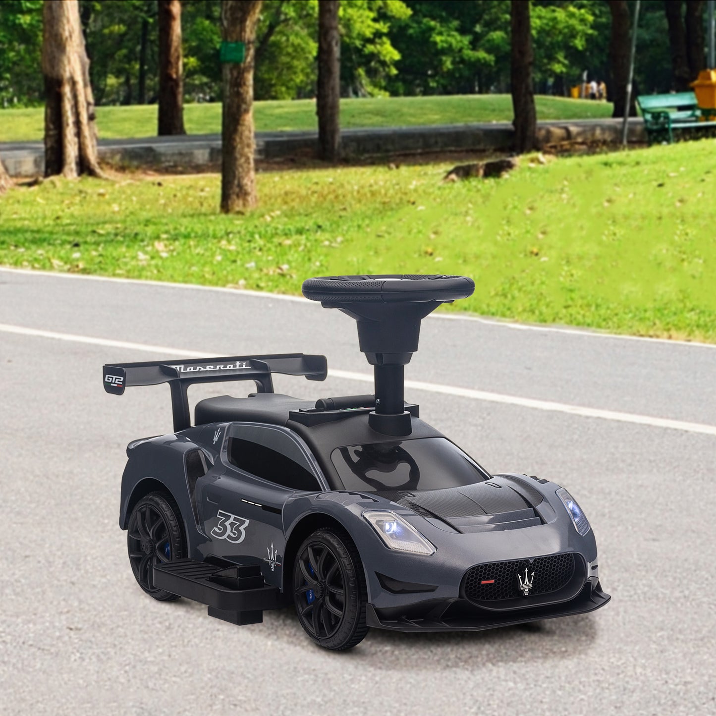 Qaba 6V Maserati GT2 Licensed Electric Car for Kids, Ride on Car with Under Seat Storage, LED Headlights Music, Pink