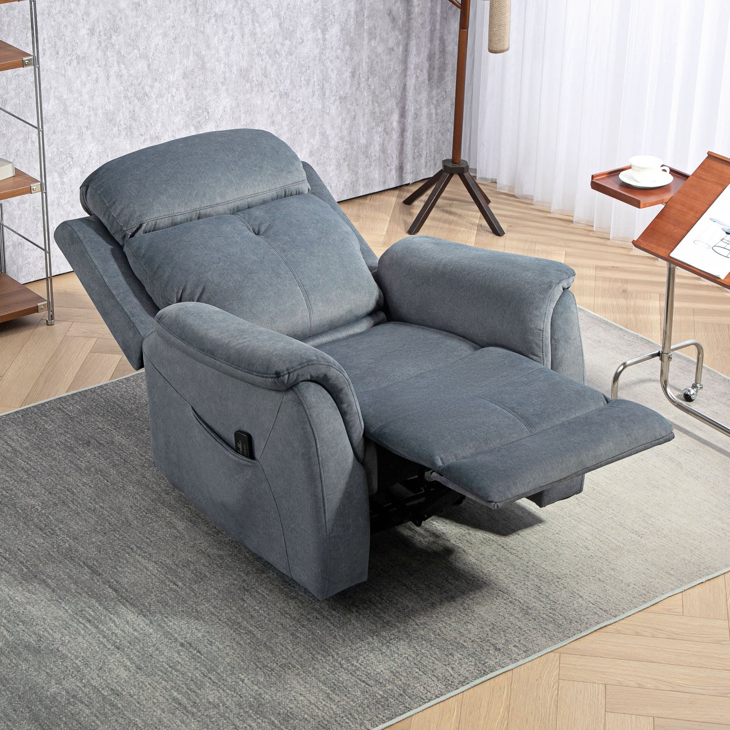 HOMCOM Manual Recliner Chair with Vibration Massage & Side Pockets – Living Room Recliner