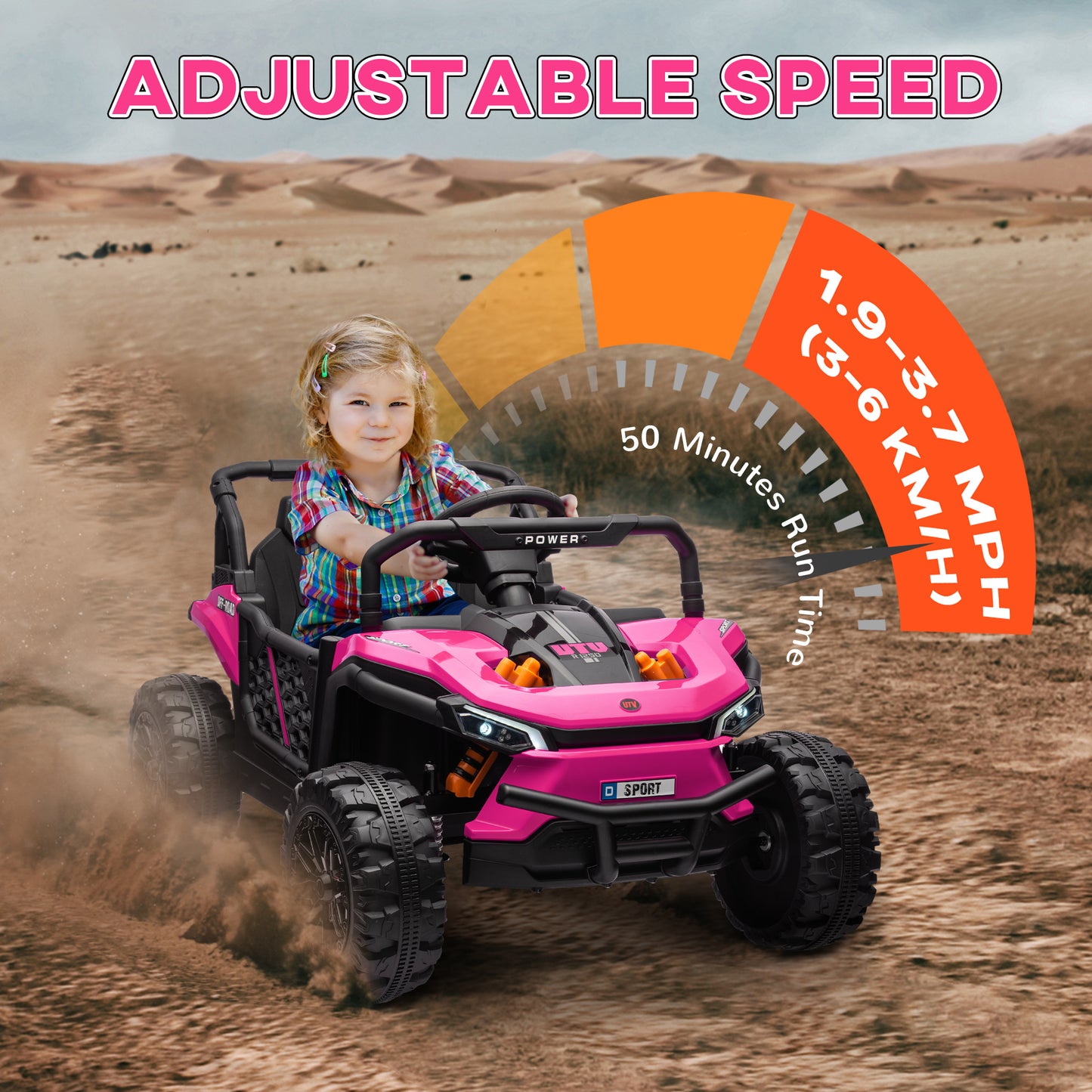 Qaba 12V Kids Ride On Car, Toy Truck with Remote Control, Spring Suspension, LED Headlights, 3 Speeds, Blue