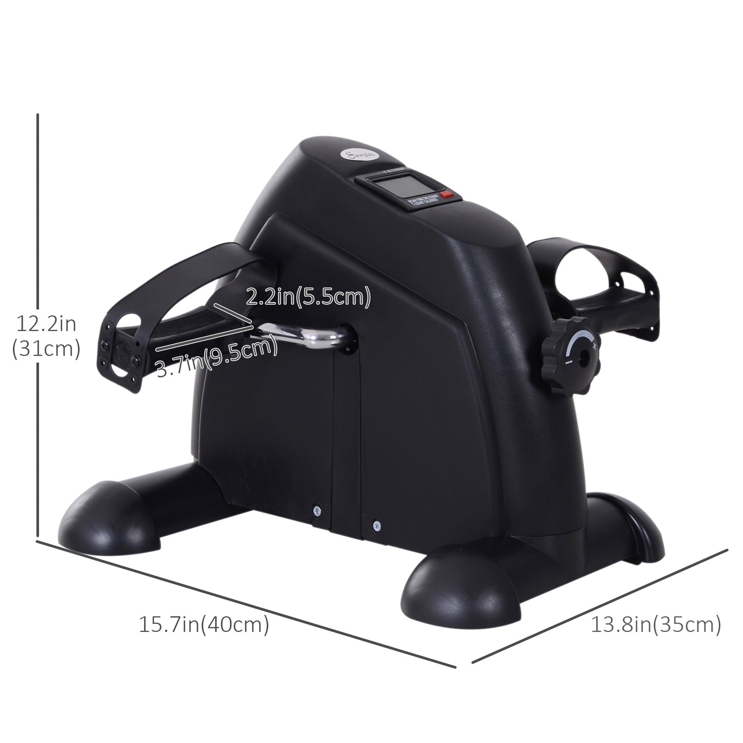 Soozier Portable Mini Pedal Exercise Bike Indoor Cycle Fitness Arm Leg w/ LCD Display, Silver