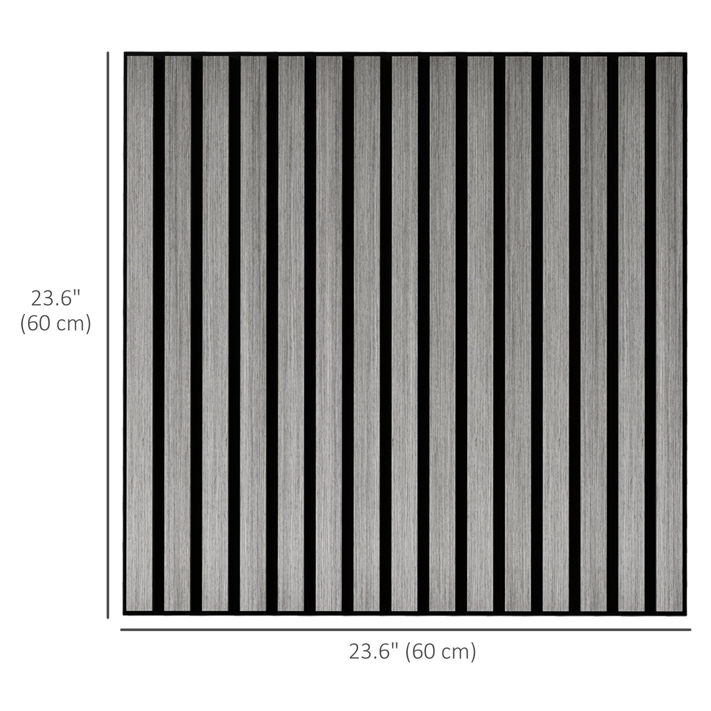 HOMCOM 24"x24" Wood Panels for Wall, 4 Pack Acoustic Panels, Sound Absorbing Slat Wall For Interior Wall Decor, Home, Grey
