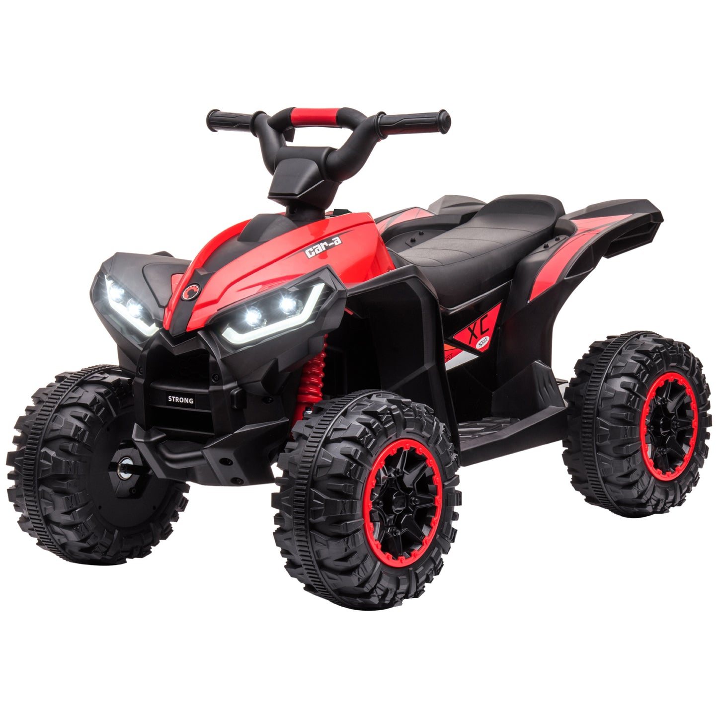 Aosom Kids 4 Wheeler Quad with Music, Headlights, High & Low Speed, Kids ATV for 3-5 Years Old Boys & Girl, Yellow