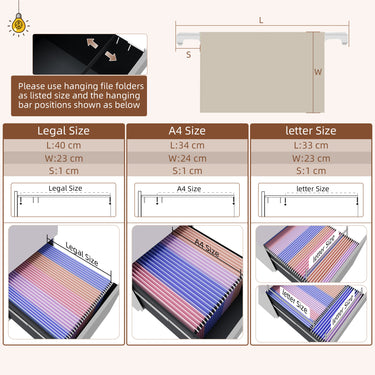 Vinsetto Mobile Vertical Filing Cabinet with Lock, 2-Drawer Steel File Cabinet with Adjustable Hanging Bar for Letter, A4 and Legal Size, White