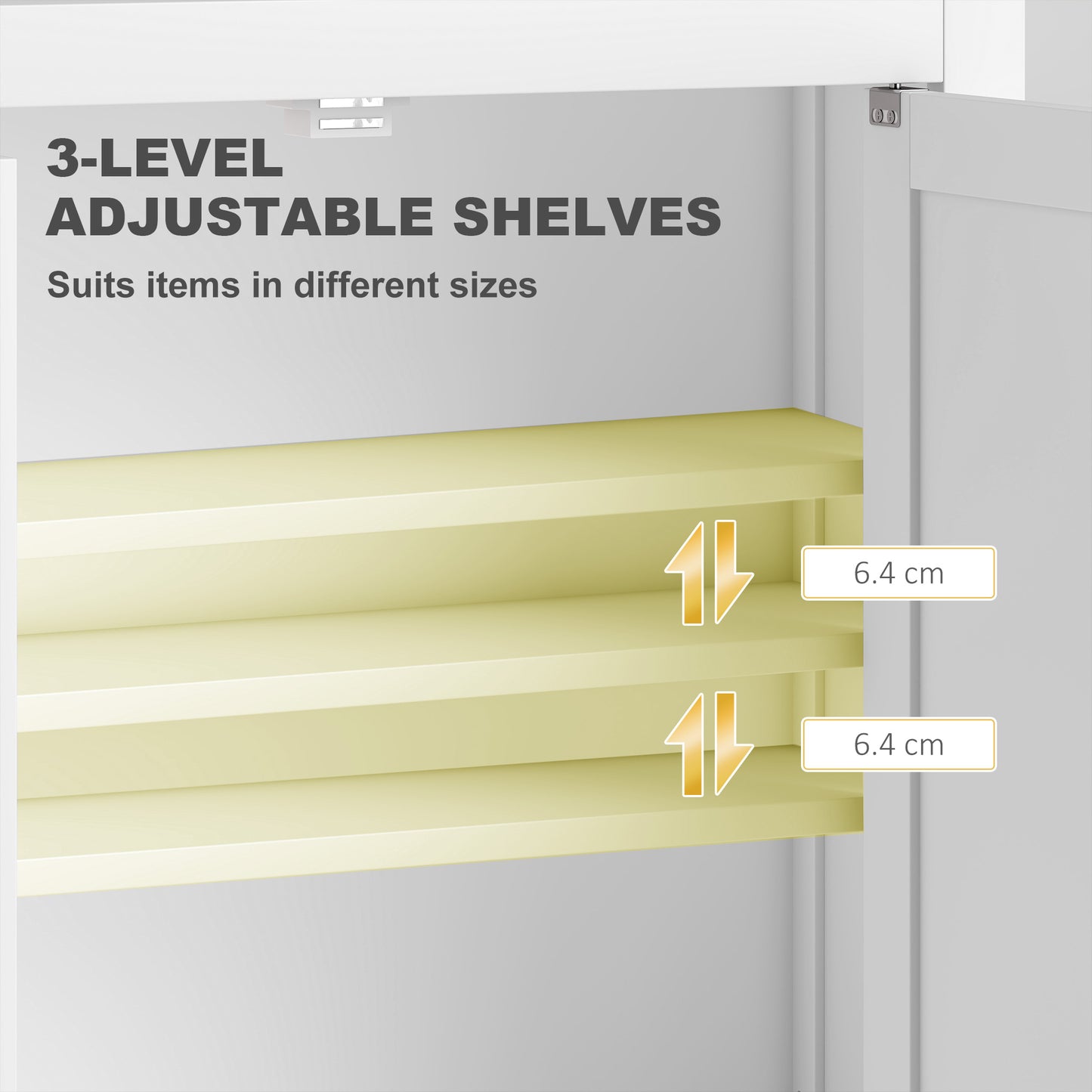 HOMCOM Bathroom Cabinet Wall Mounted, Modern Bathroom Wall Cabinet with 2 Doors and 2 Adjustable Shelves, White