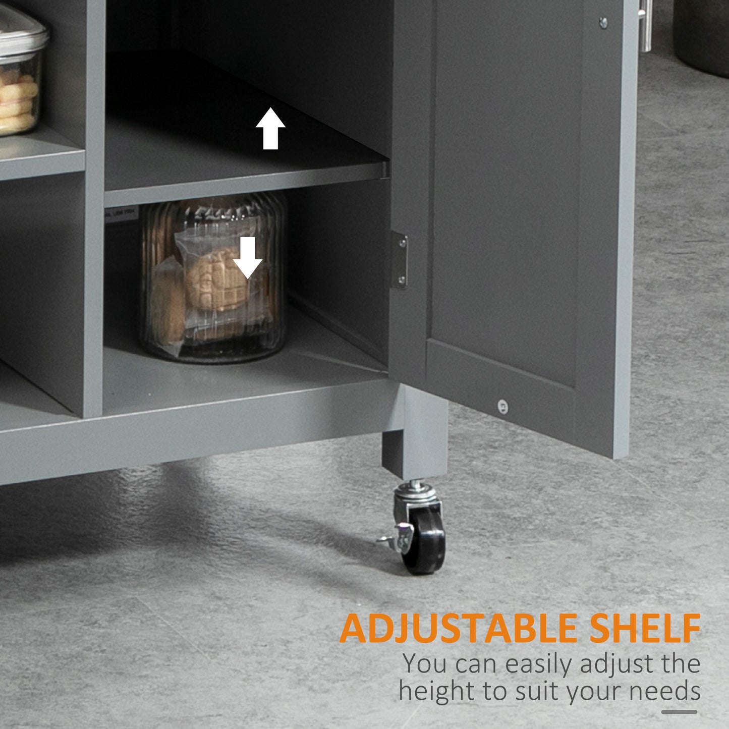 HOMCOM Kitchen Island, Compact Kitchen Cart on Wheels with Open Shelf & Storage Drawer for Dining Room, Kitchen, Black