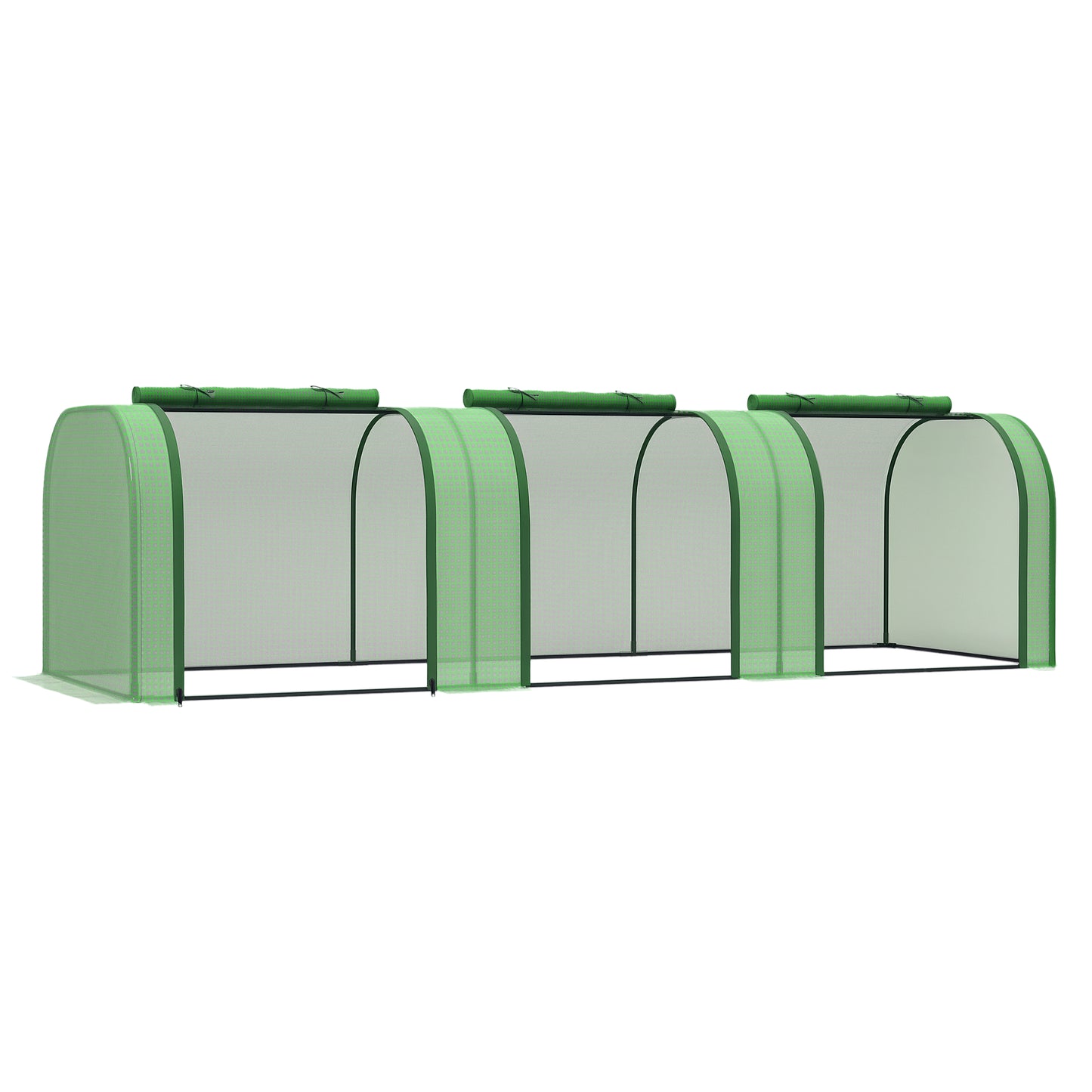 Outsunny 138"x39"x32" Transparent PVC Mini Tunnel Greenhouse Garden Green Grow Shed Portable Plant Flower Warm House Steel Frame Zipped Doors