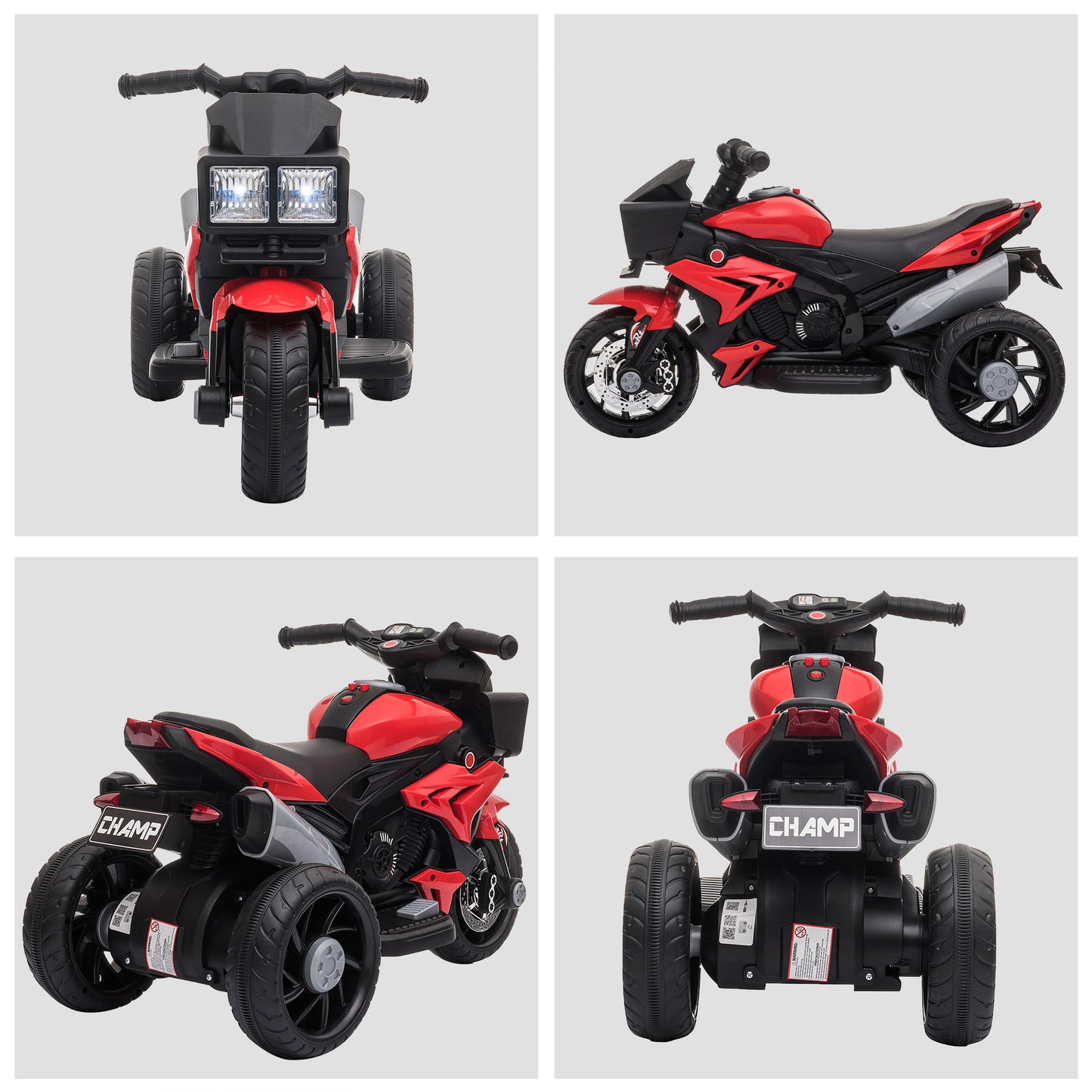 Aosom Kids Electric Pedal Motorcycle Ride-On Toy 6V Battery Powered w/ Music Horn Headlights Motorbike for Girls Boy Blue
