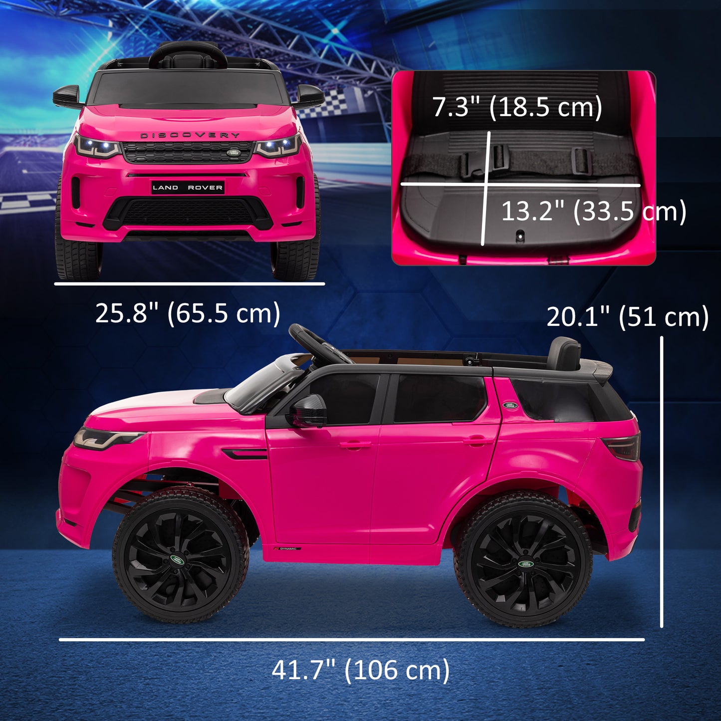 Qaba Land Rover Discovery Sport Licensed 12V Ride on Car w/ Remote, Soft Start, LED Lights, Music Horn, White