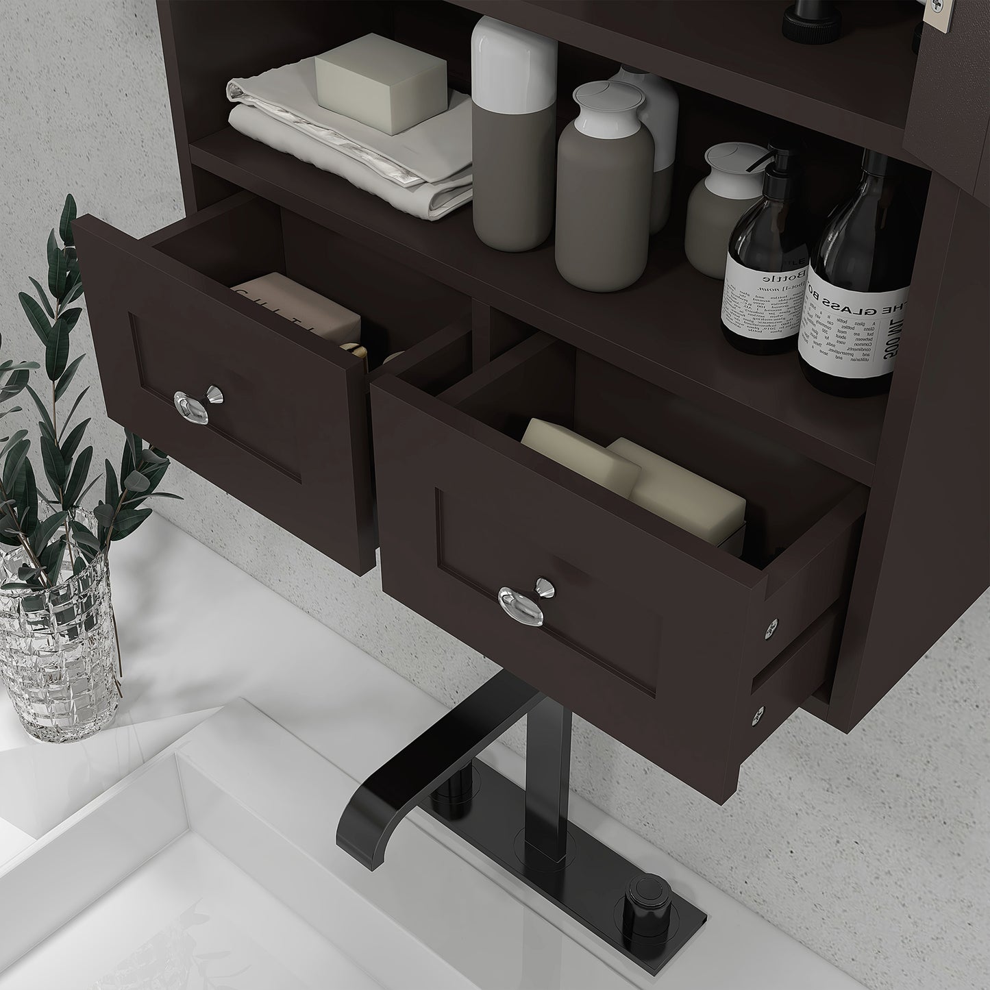 kleankin Bathroom Wall Cabinet, Medicine Cabinet, Over Toilet Storage Cabinet with Shelf and Drawers for Hallway, Living Room, White