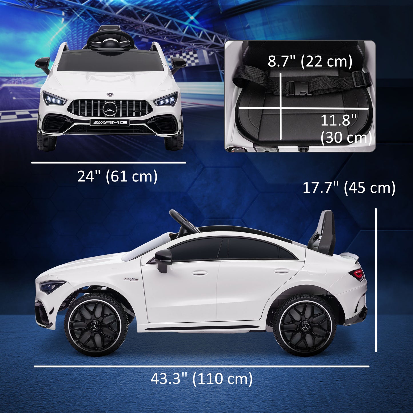 Qaba Mercedes-Benz AMG Licensed 12V Ride on Car, Kids Electric Car with Remote Control, Spring Suspension, LED Lights, Red