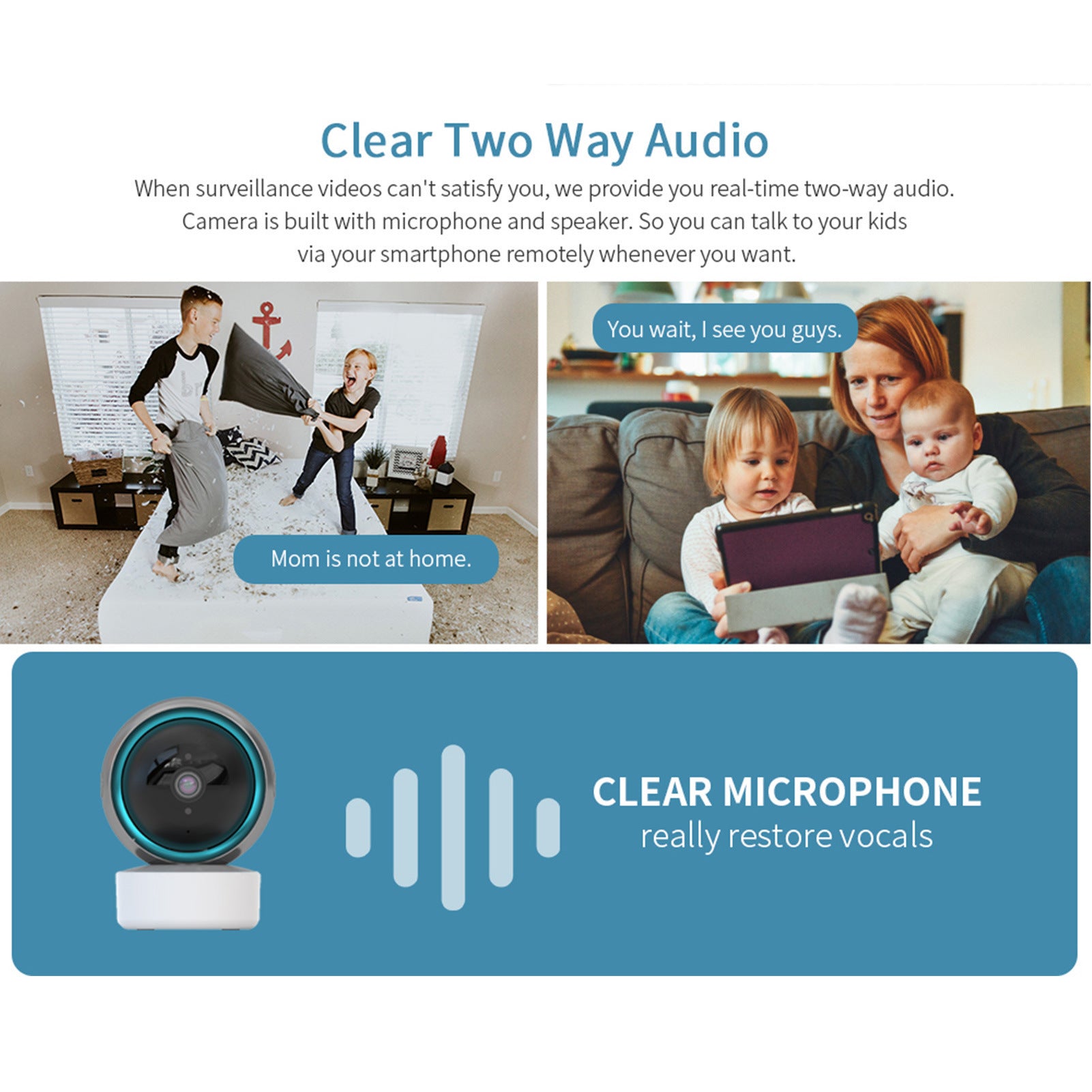 TRIDENT Tuya Smart Security Camera 2MP Indoor Motion Tracking Voice Intercom Security Wireless WiFi Smart Camera